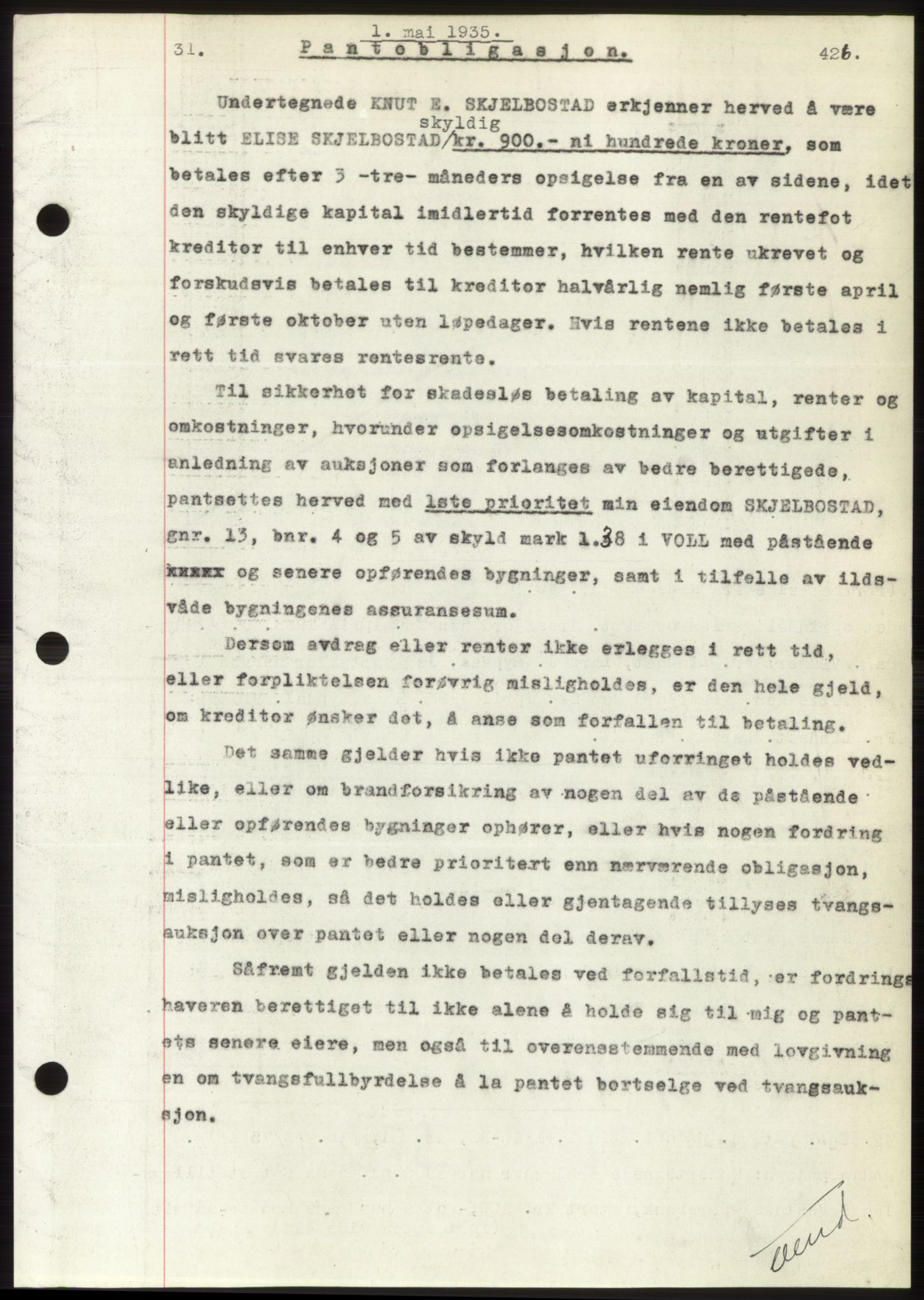 Romsdal sorenskriveri, AV/SAT-A-4149/1/2/2C/L0066: Mortgage book no. 60, 1934-1935, Deed date: 01.05.1935