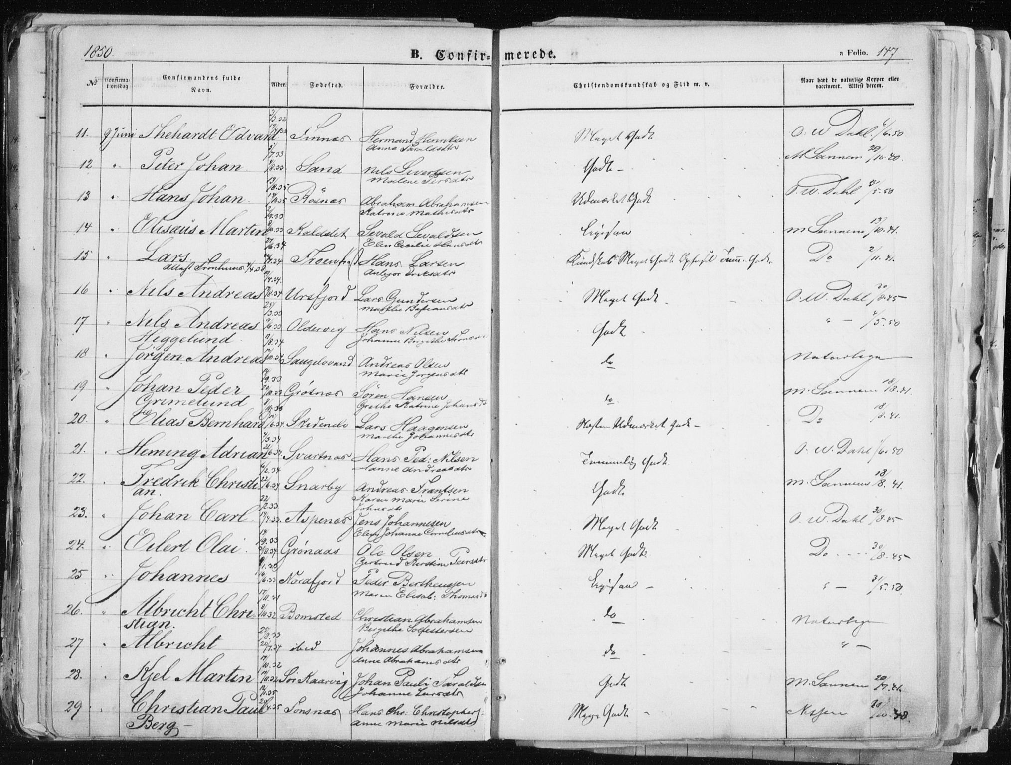 Tromsø sokneprestkontor/stiftsprosti/domprosti, AV/SATØ-S-1343/G/Ga/L0010kirke: Parish register (official) no. 10, 1848-1855, p. 147