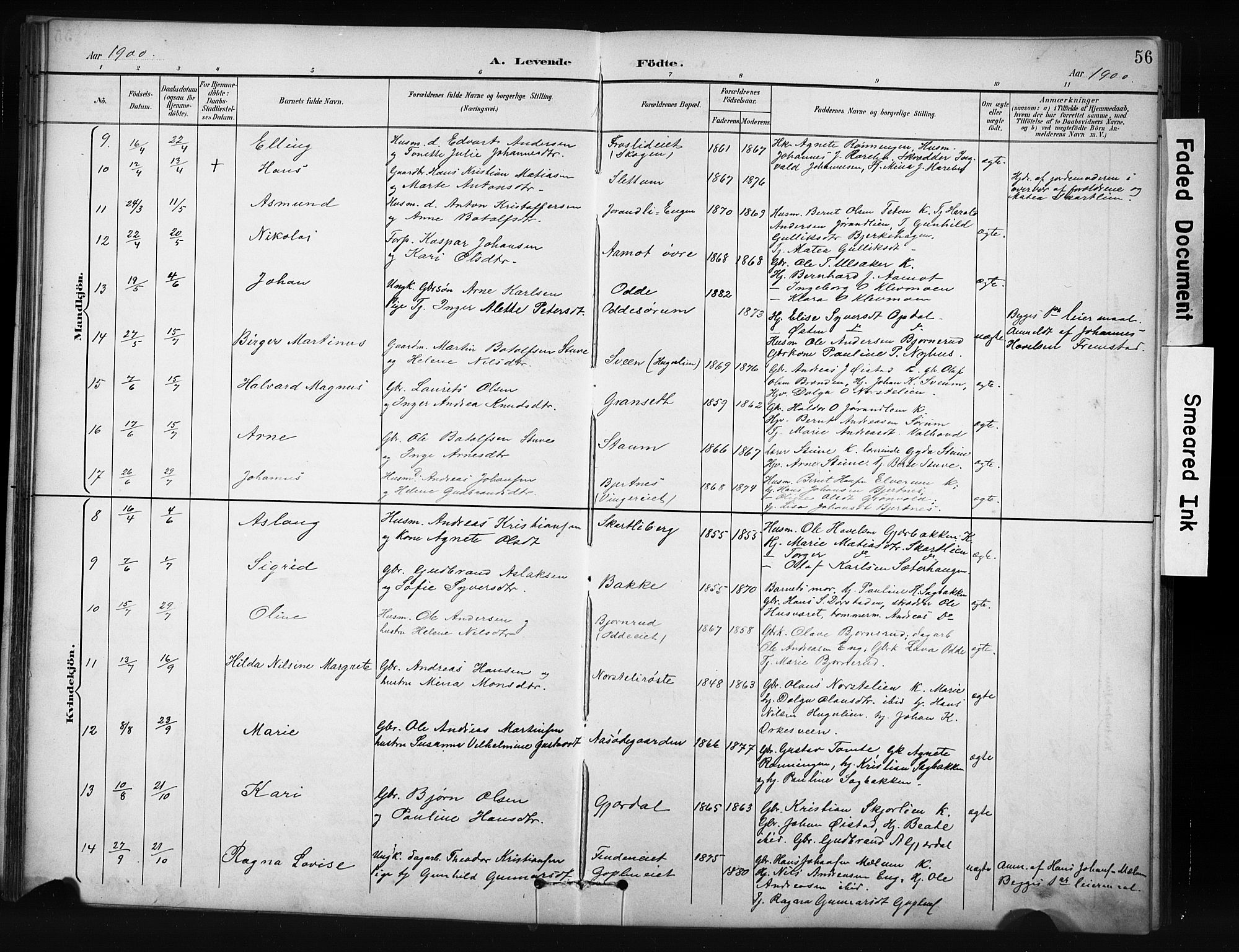 Nordre Land prestekontor, AV/SAH-PREST-124/H/Ha/Hab/L0012: Parish register (copy) no. 12, 1891-1909, p. 56