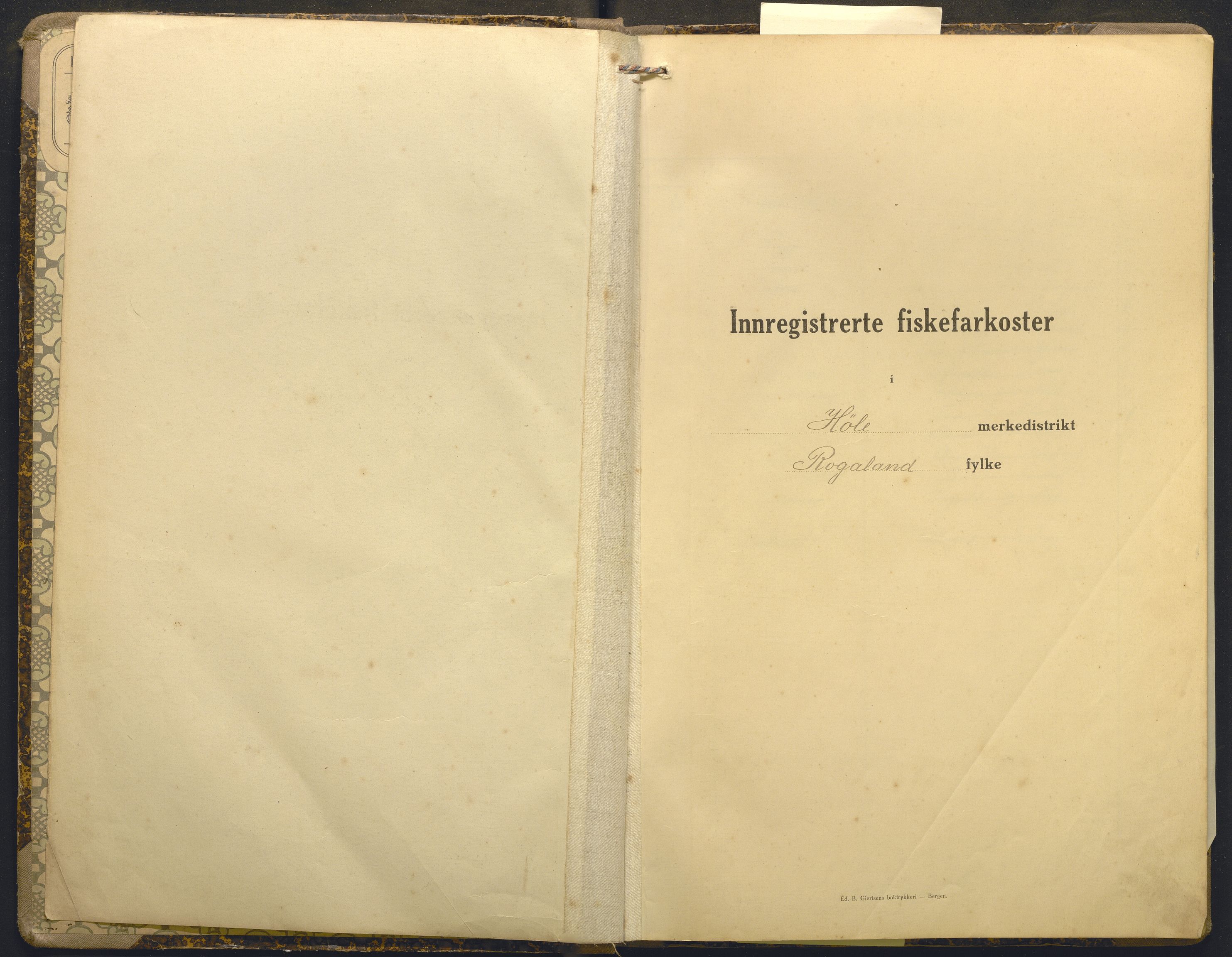 Fiskeridirektoratet - 1 Adm. ledelse - 13 Båtkontoret, AV/SAB-A-2003/I/Ia/Iai/L0040: 135.0914/1 Merkeprotokoll - Høle, 1920-1939