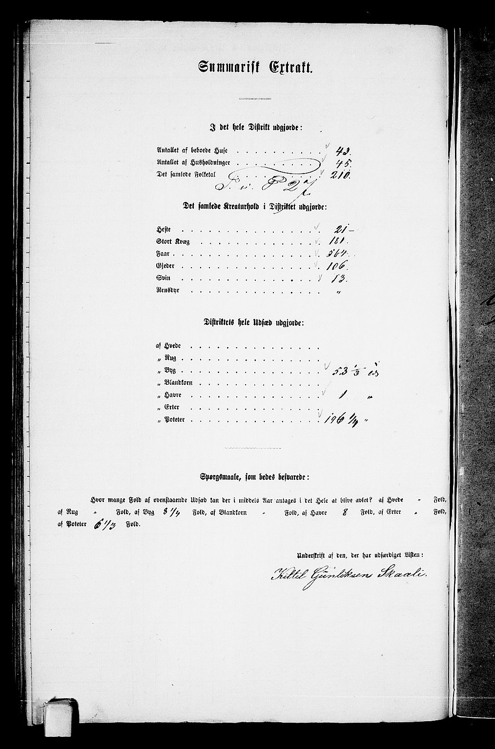 RA, 1865 census for Moland, 1865, p. 87