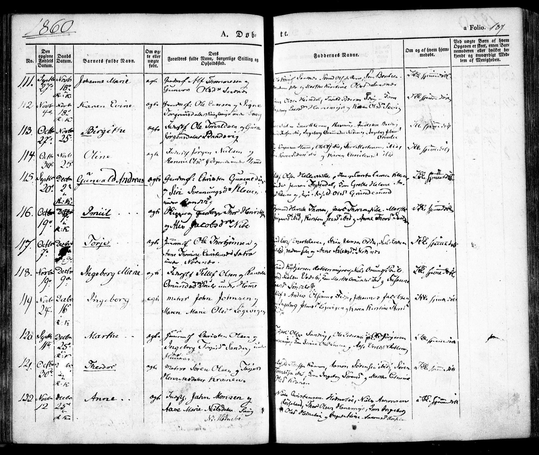 Søndeled sokneprestkontor, AV/SAK-1111-0038/F/Fa/L0002: Parish register (official) no. A 2, 1839-1860, p. 187