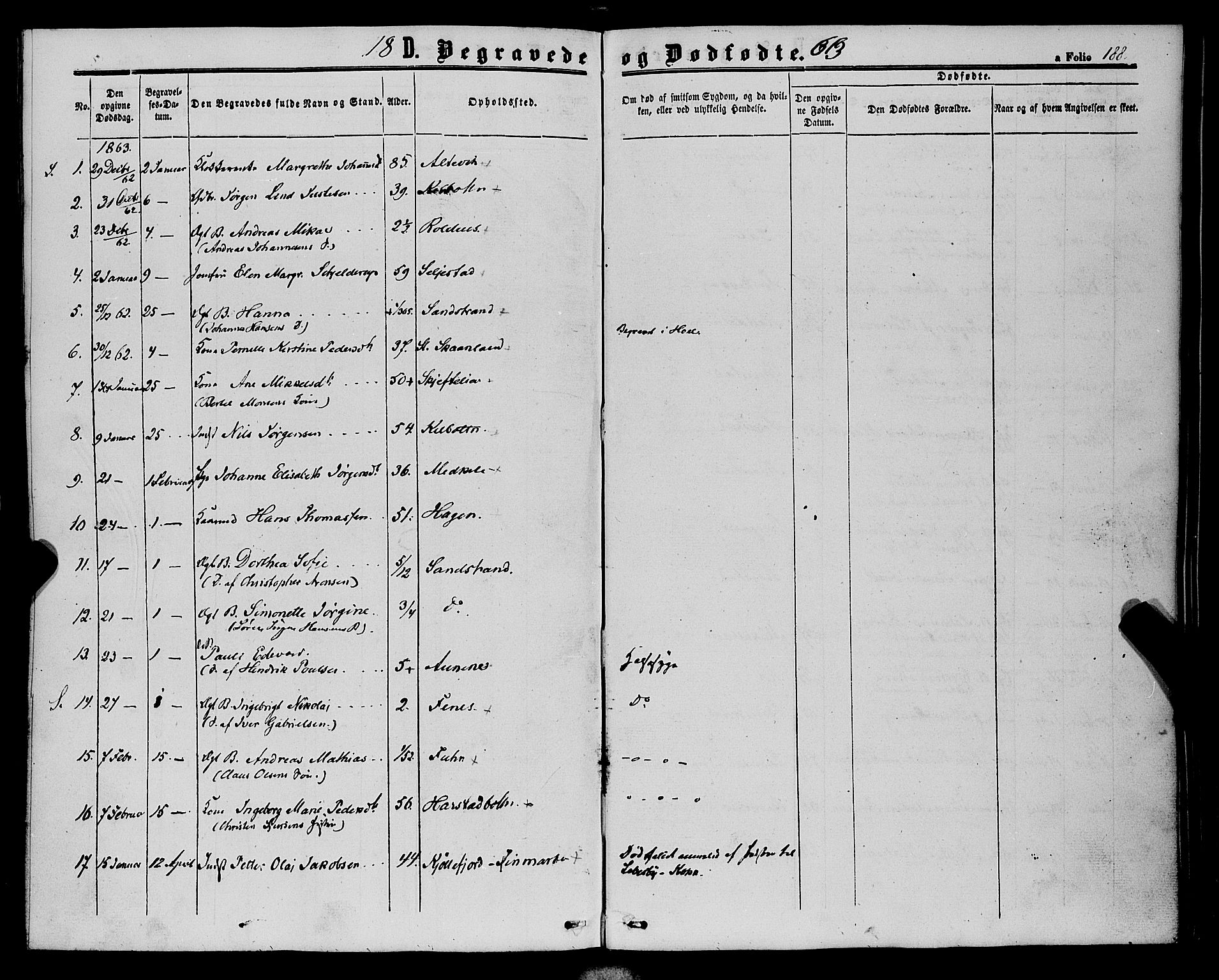 Trondenes sokneprestkontor, SATØ/S-1319/H/Ha/L0012kirke: Parish register (official) no. 12, 1863-1870, p. 188