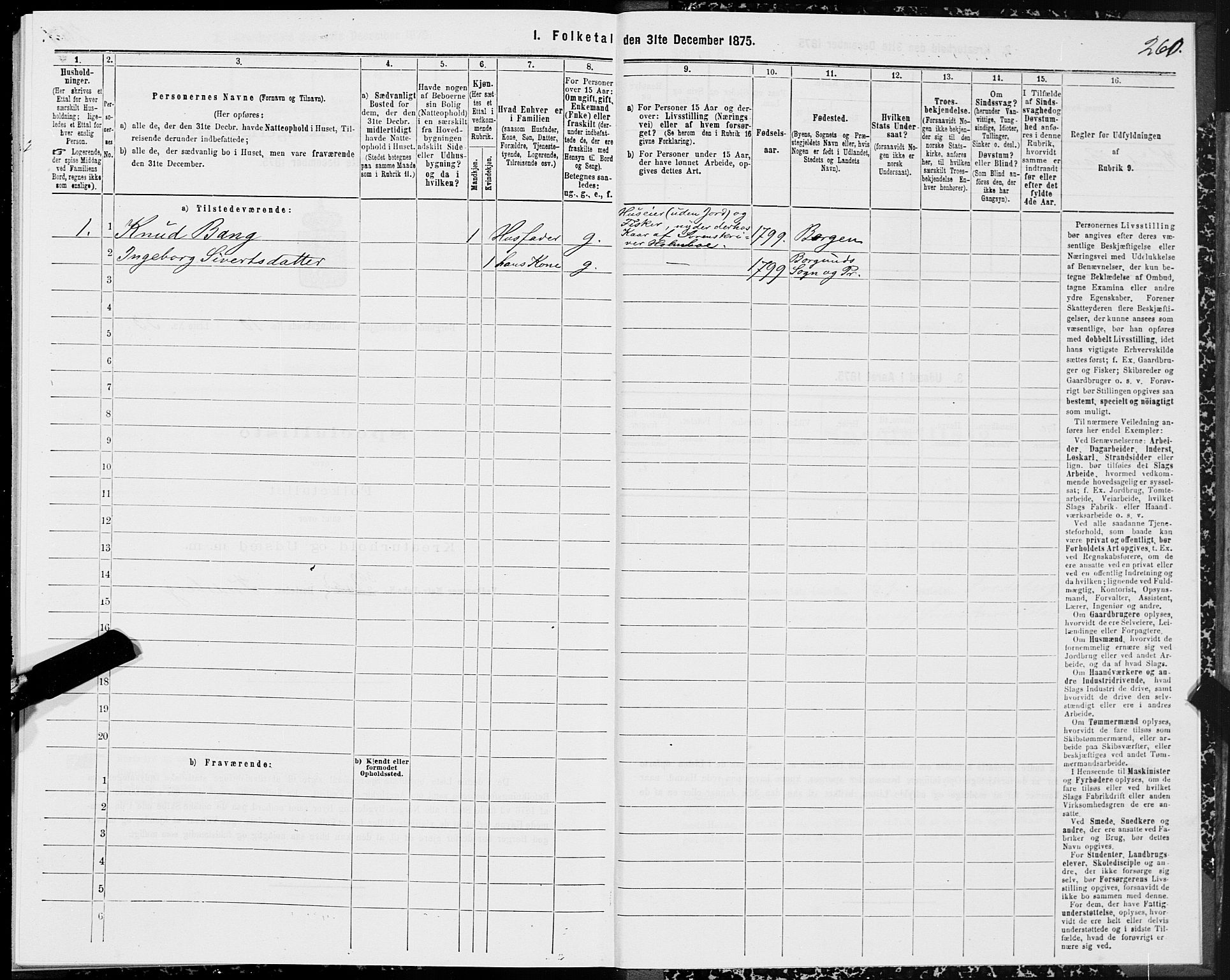 SAT, 1875 census for 1531P Borgund, 1875, p. 5260