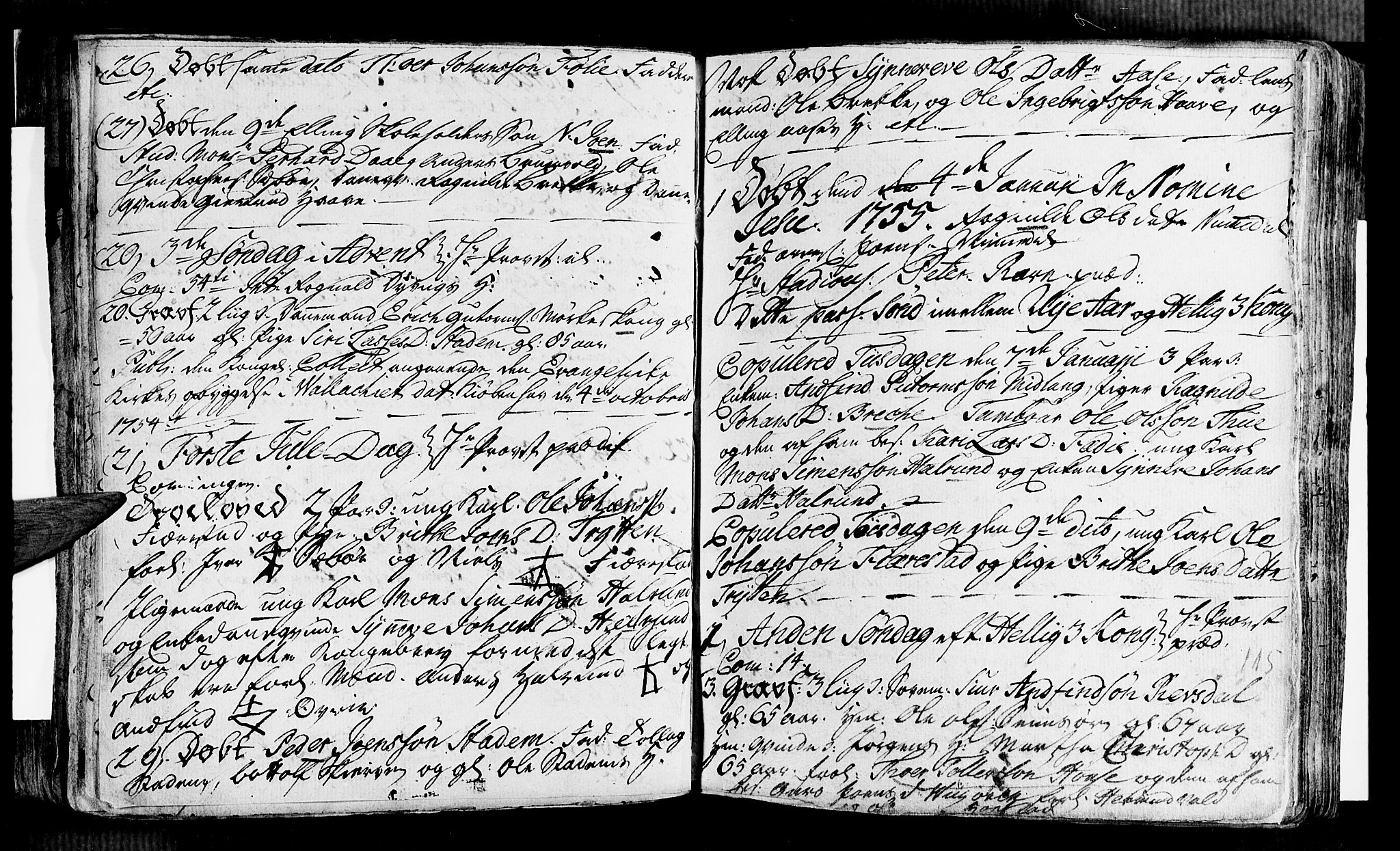 Vik sokneprestembete, AV/SAB-A-81501/H/Haa/Haaa/L0002: Parish register (official) no. A 2 / 1, 1740-1757, p. 115