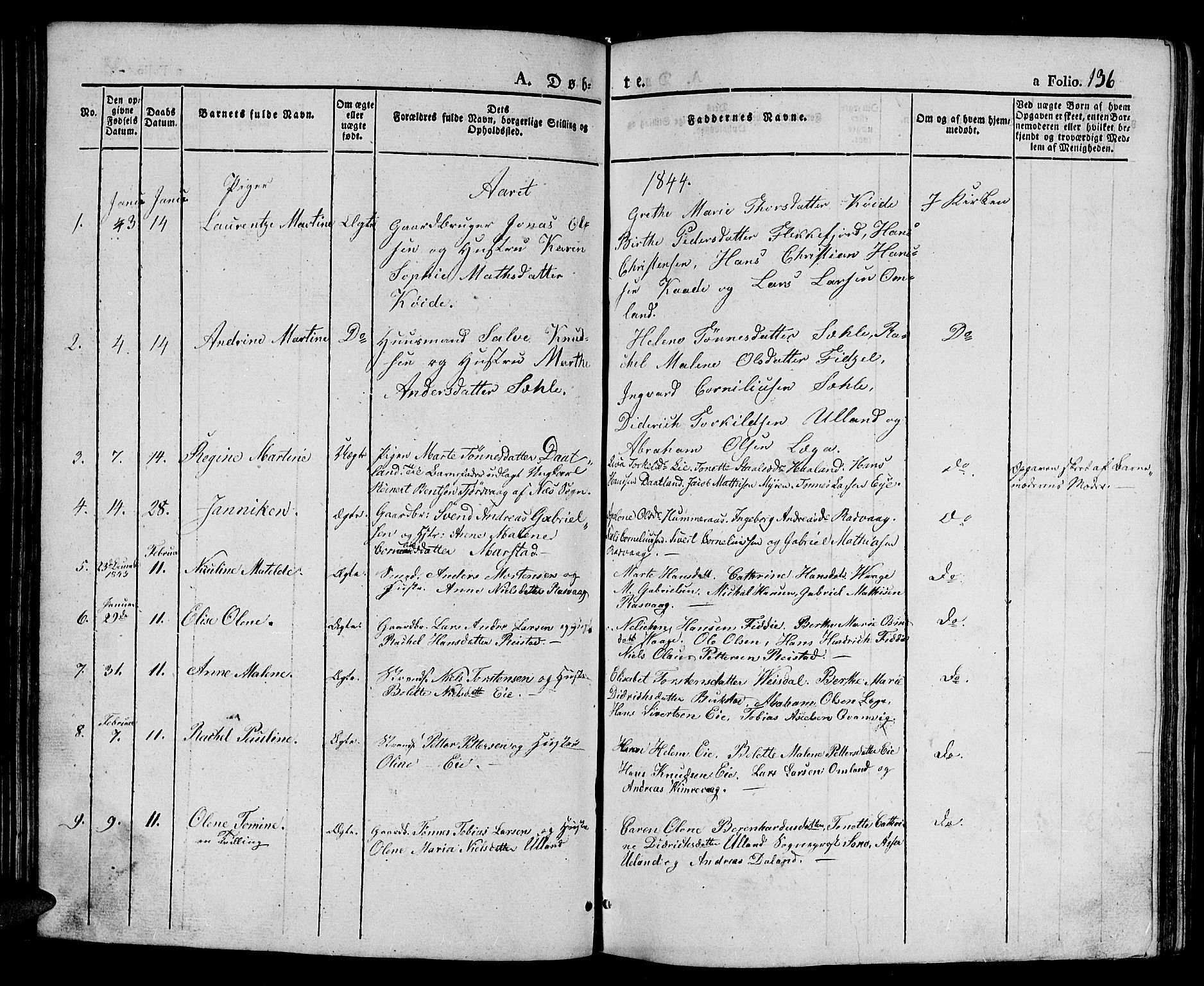 Flekkefjord sokneprestkontor, SAK/1111-0012/F/Fb/Fbb/L0002: Parish register (copy) no. B 2a, 1831-1866, p. 136