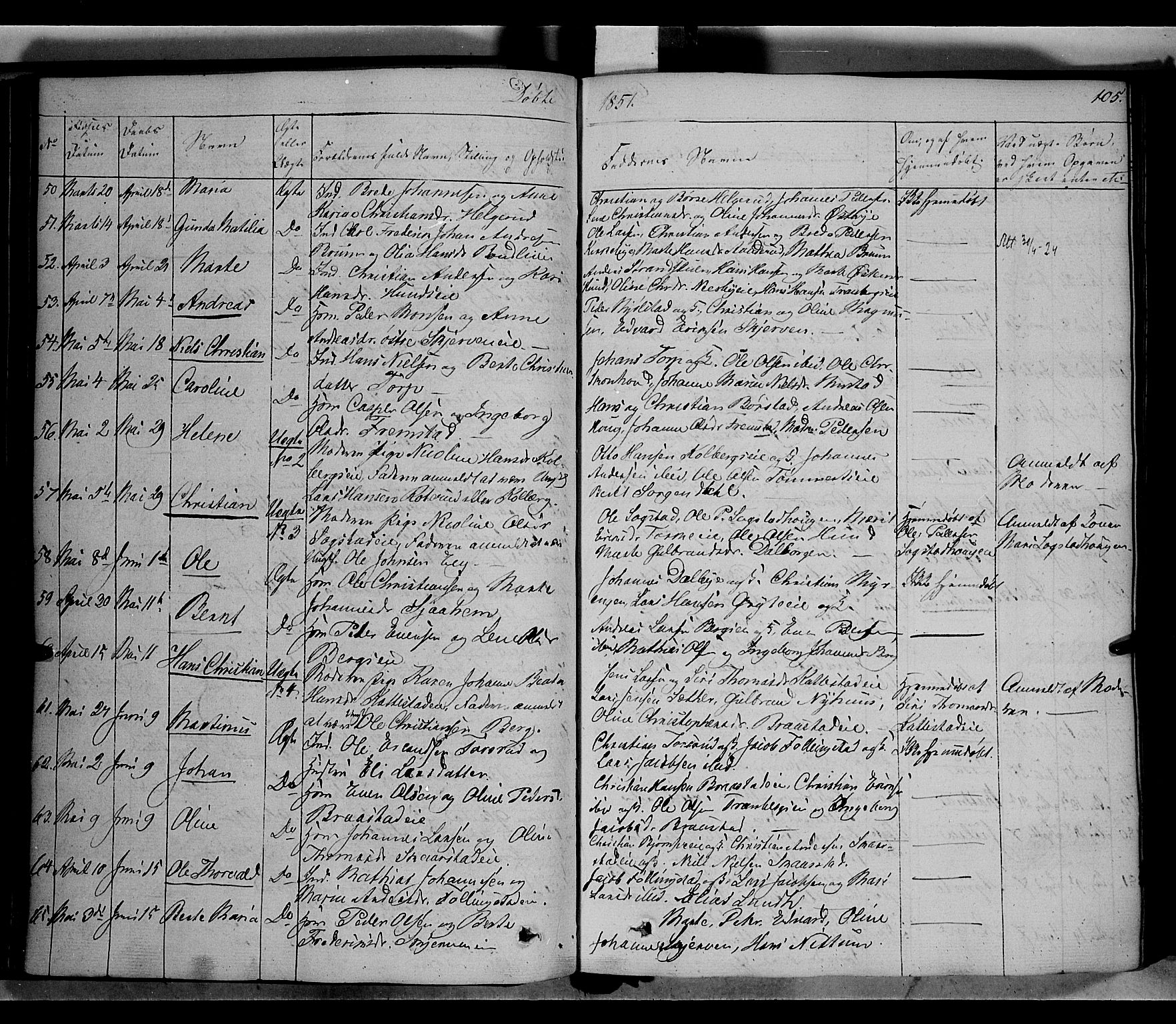 Vardal prestekontor, SAH/PREST-100/H/Ha/Haa/L0005: Parish register (official) no. 5, 1831-1853, p. 105