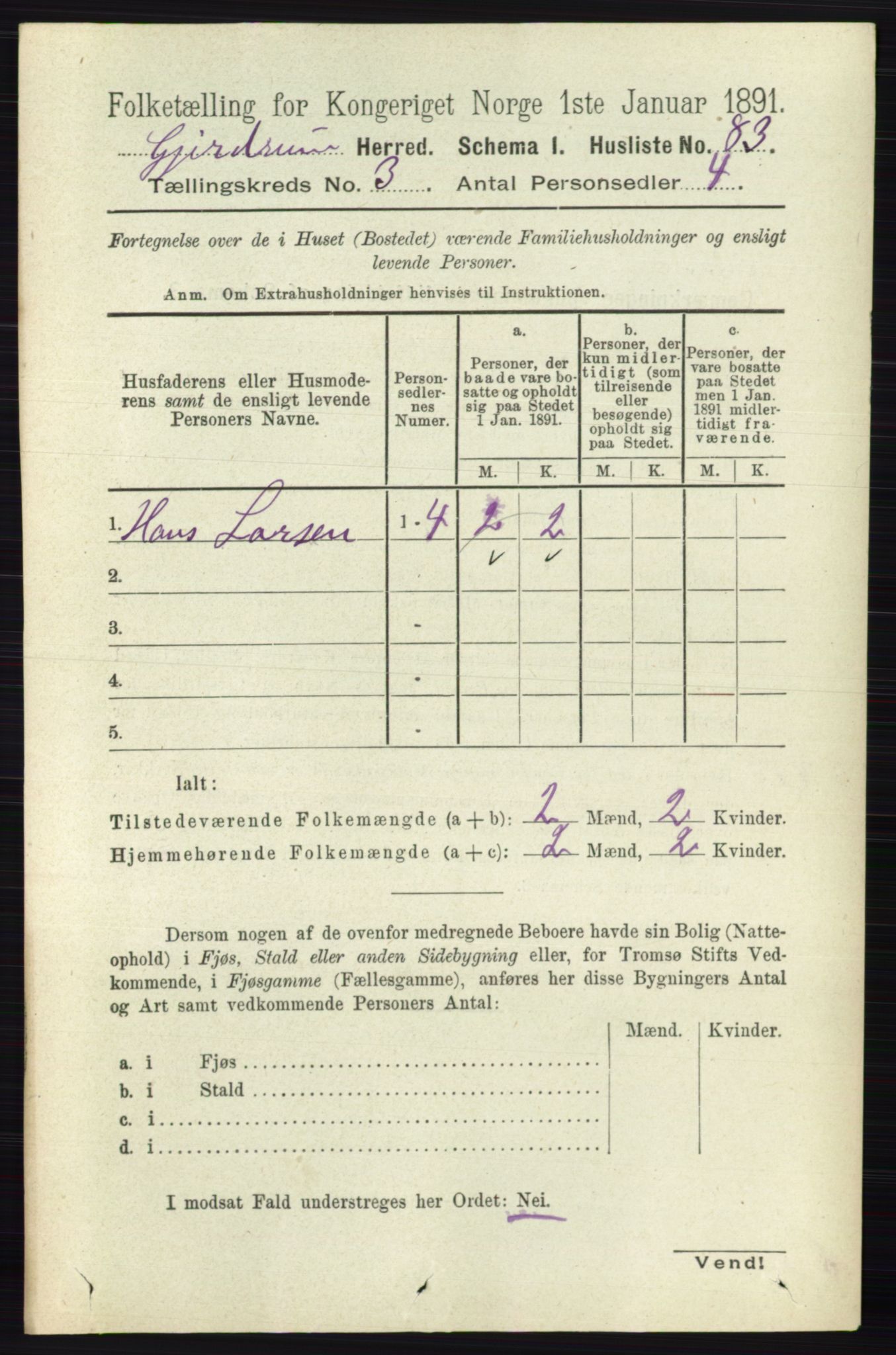 RA, 1891 census for 0234 Gjerdrum, 1891, p. 1243