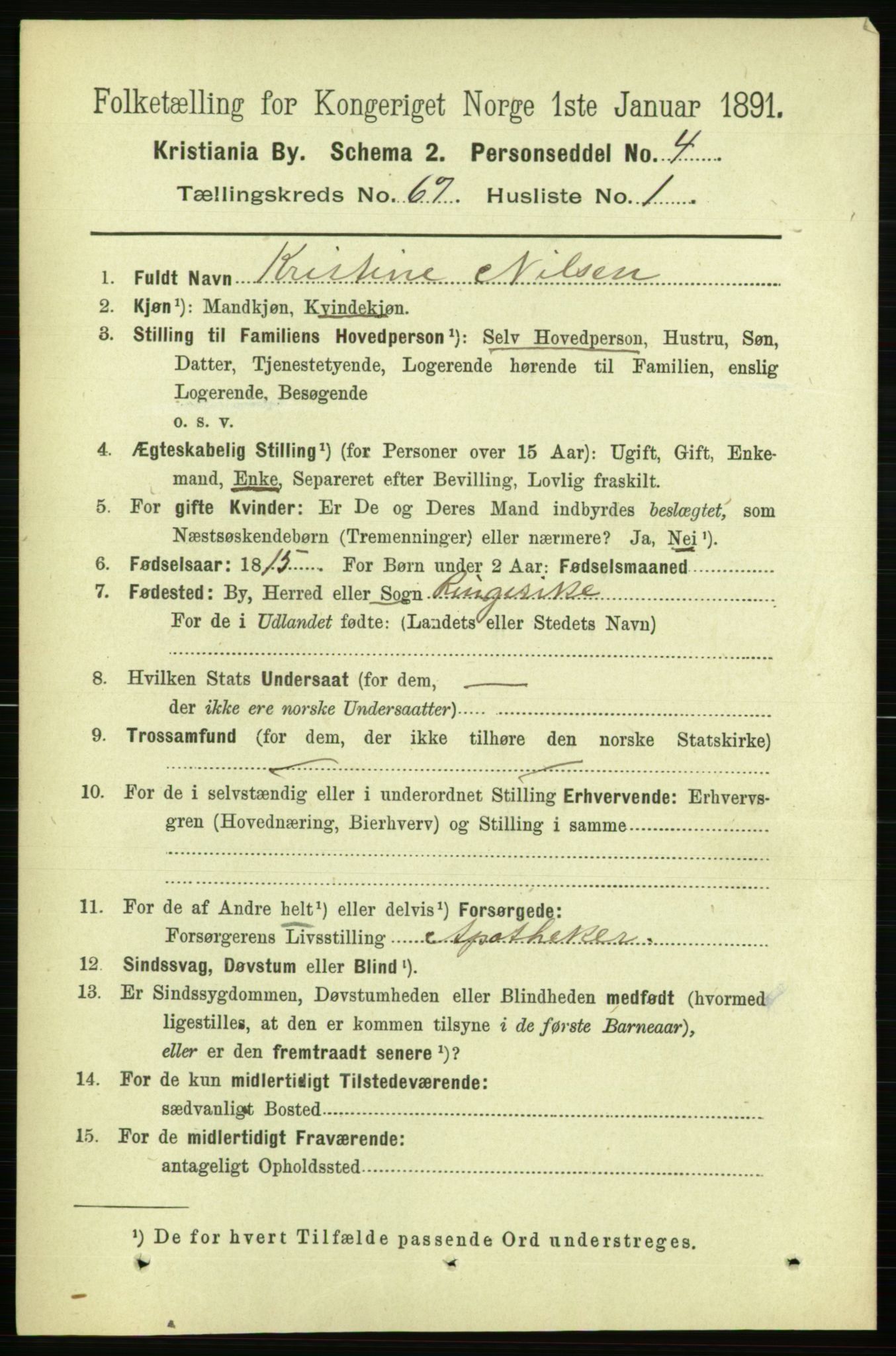 RA, 1891 census for 0301 Kristiania, 1891, p. 36434