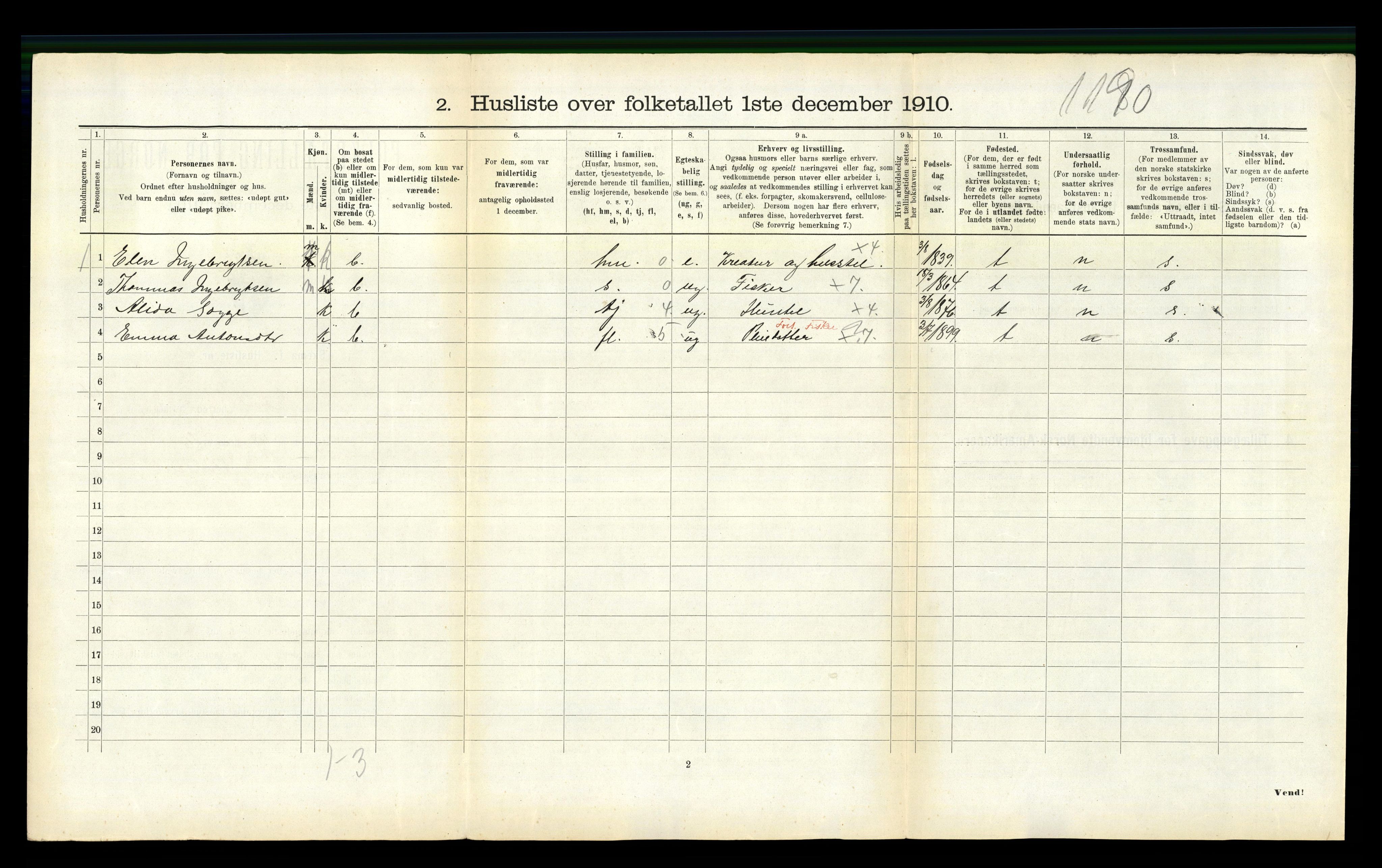 RA, 1910 census for Edøy, 1910, p. 449