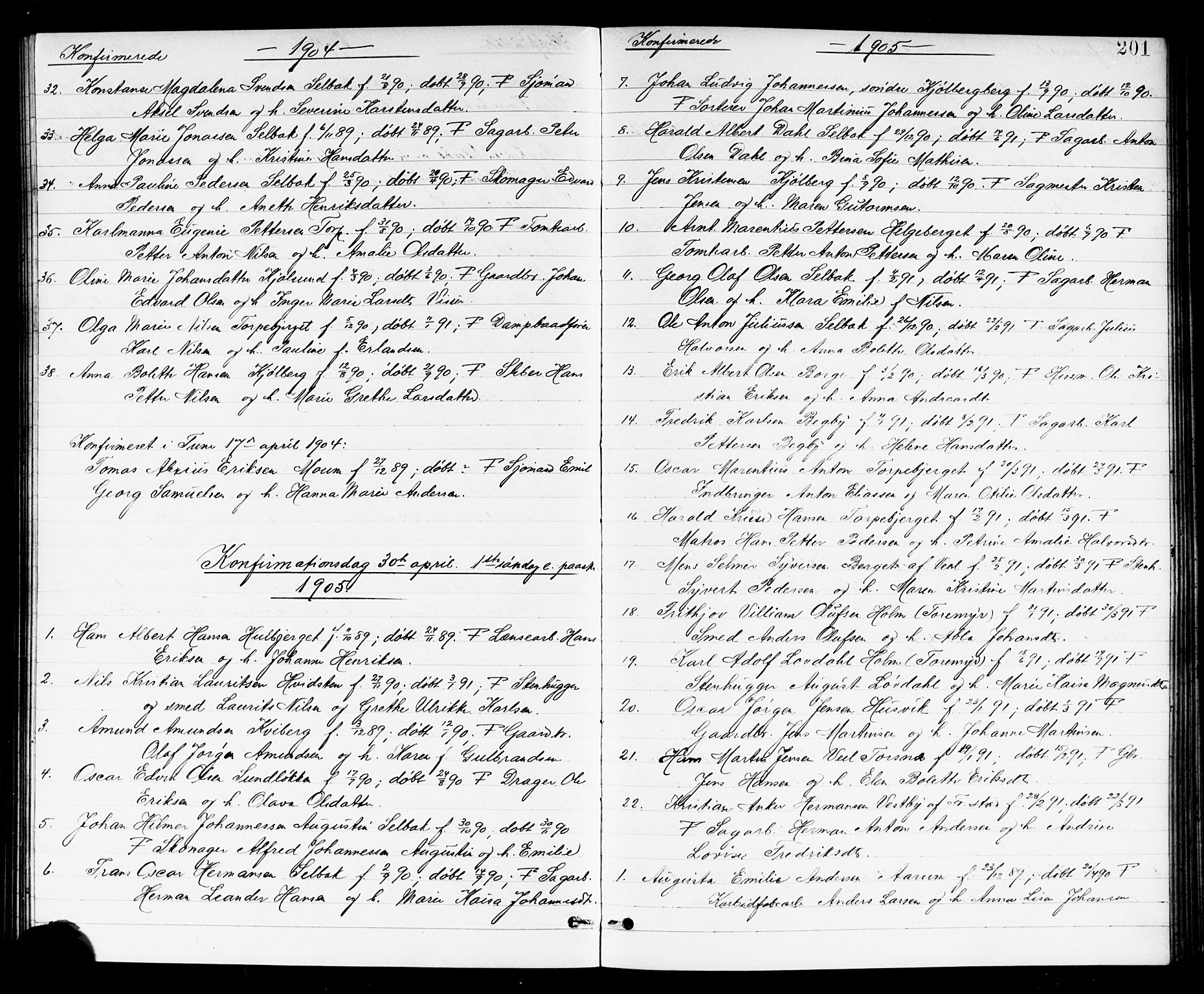 Borge prestekontor Kirkebøker, AV/SAO-A-10903/G/Ga/L0002: Parish register (copy) no. I 2, 1875-1923, p. 201