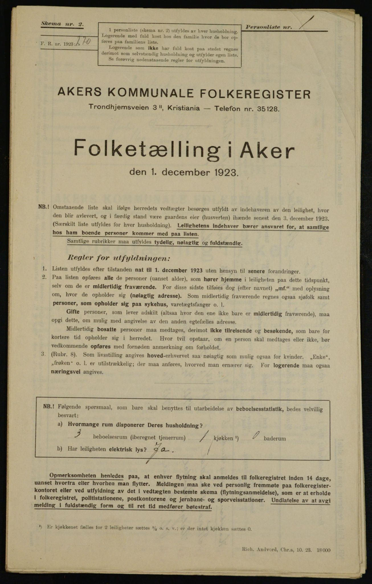 , Municipal Census 1923 for Aker, 1923, p. 38295