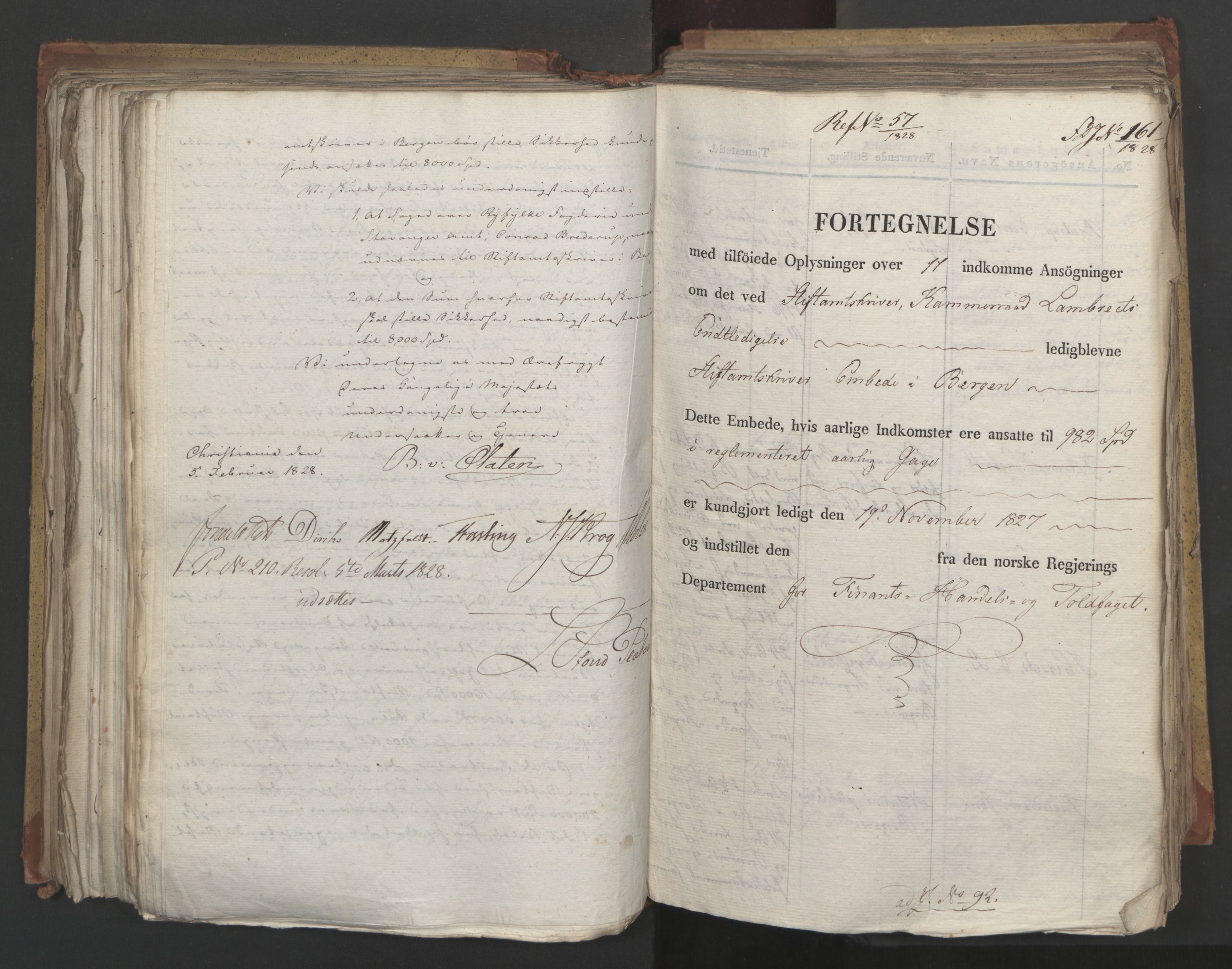 Statsrådsavdelingen i Stockholm, AV/RA-S-1003/D/Da/L0054: Regjeringsinnstillinger nr. 1-230, 1828, p. 322