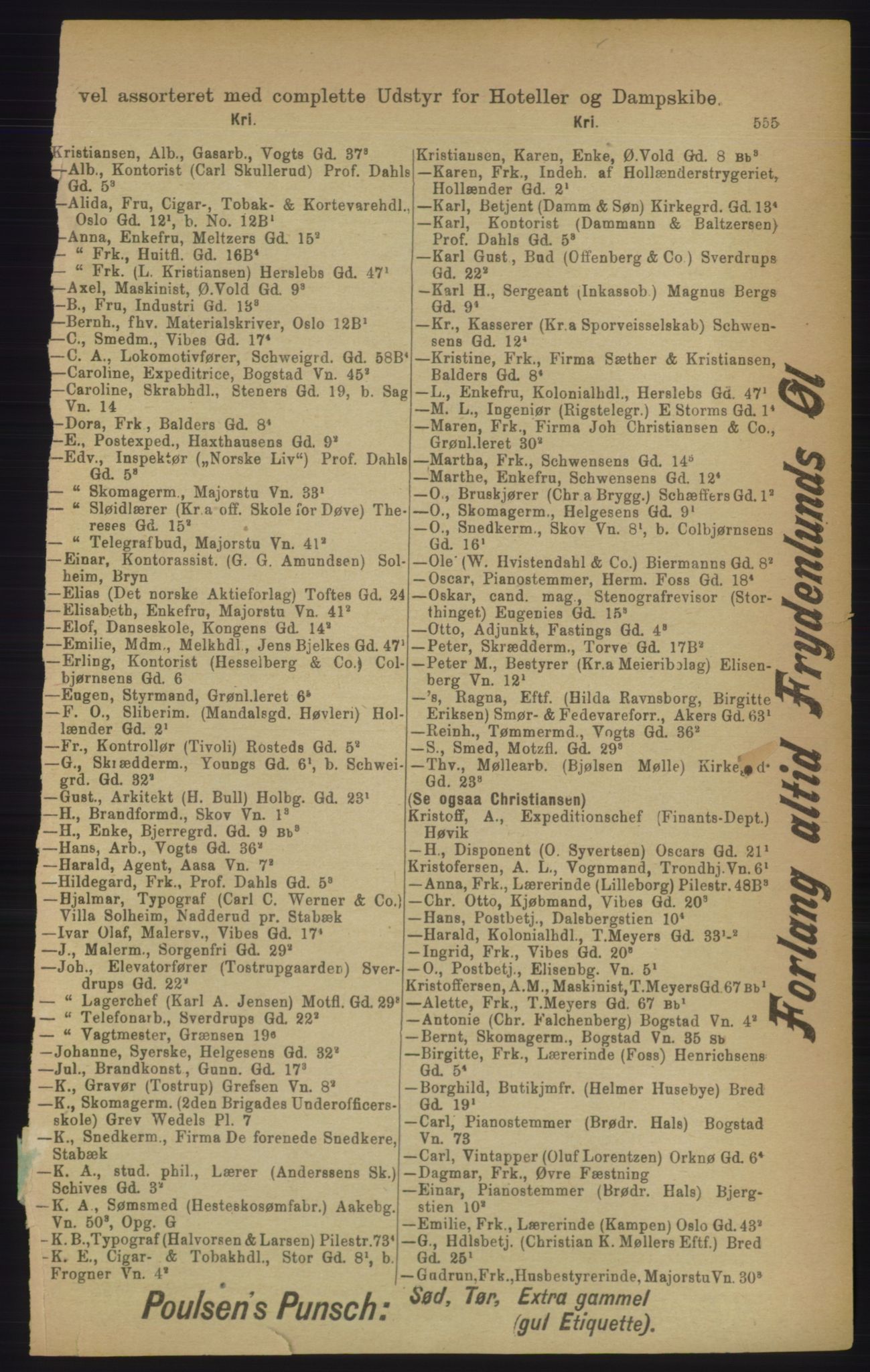 Kristiania/Oslo adressebok, PUBL/-, 1906, p. 555