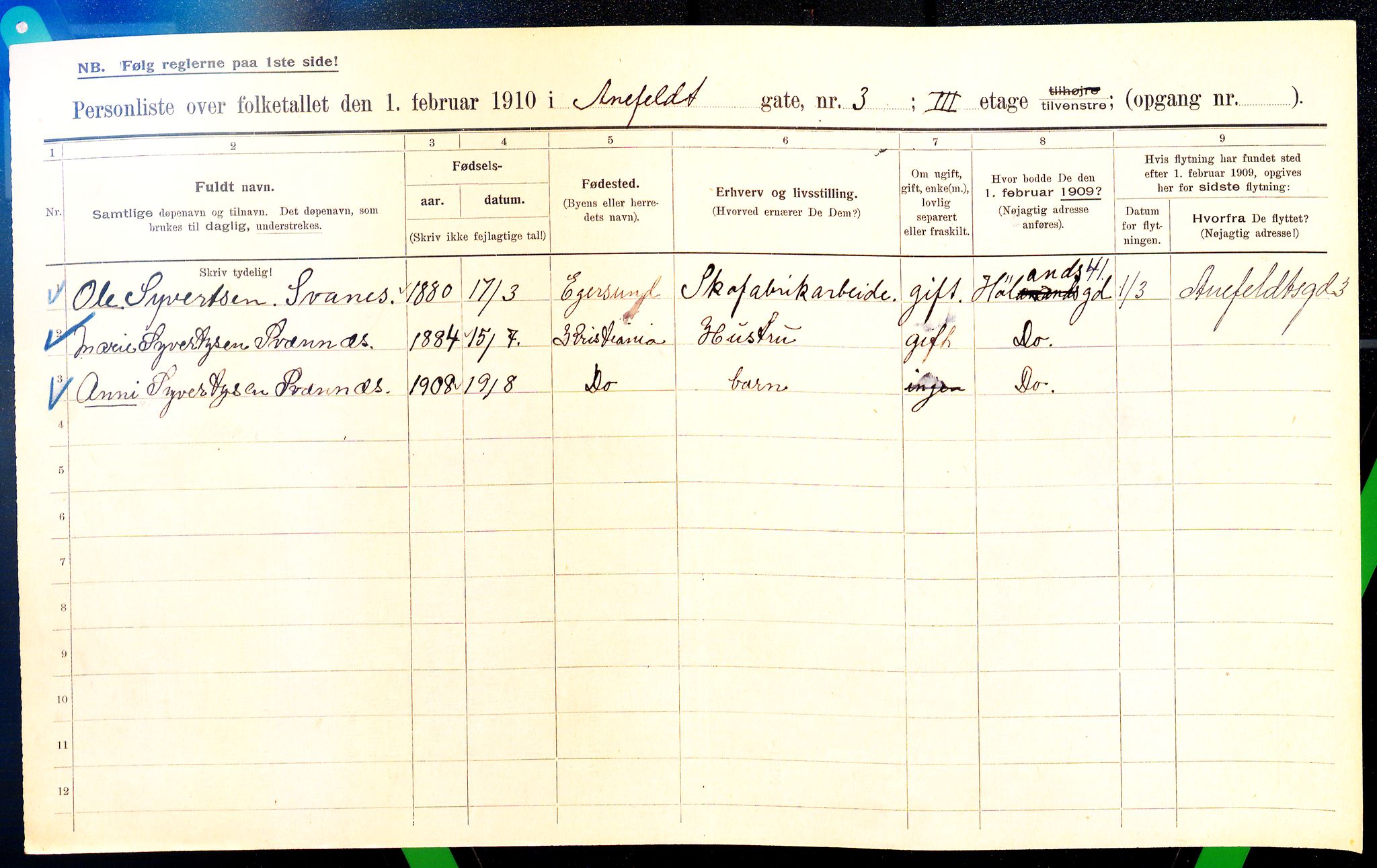 OBA, Municipal Census 1910 for Kristiania, 1910, p. 1039