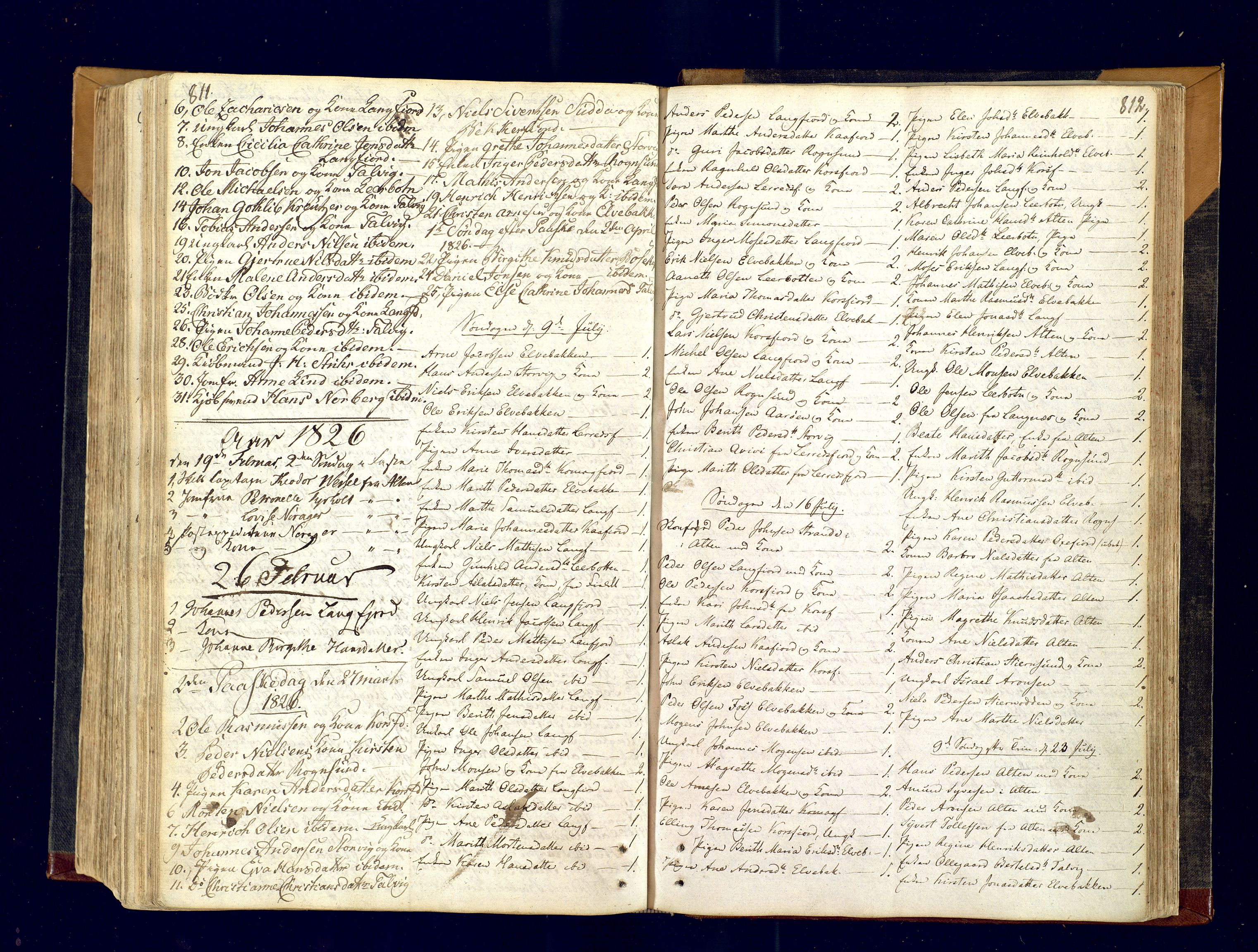Talvik sokneprestkontor, AV/SATØ-S-1337/H/Ha/L0007kirke: Parish register (official) no. 7, 1813-1821, p. 811-812
