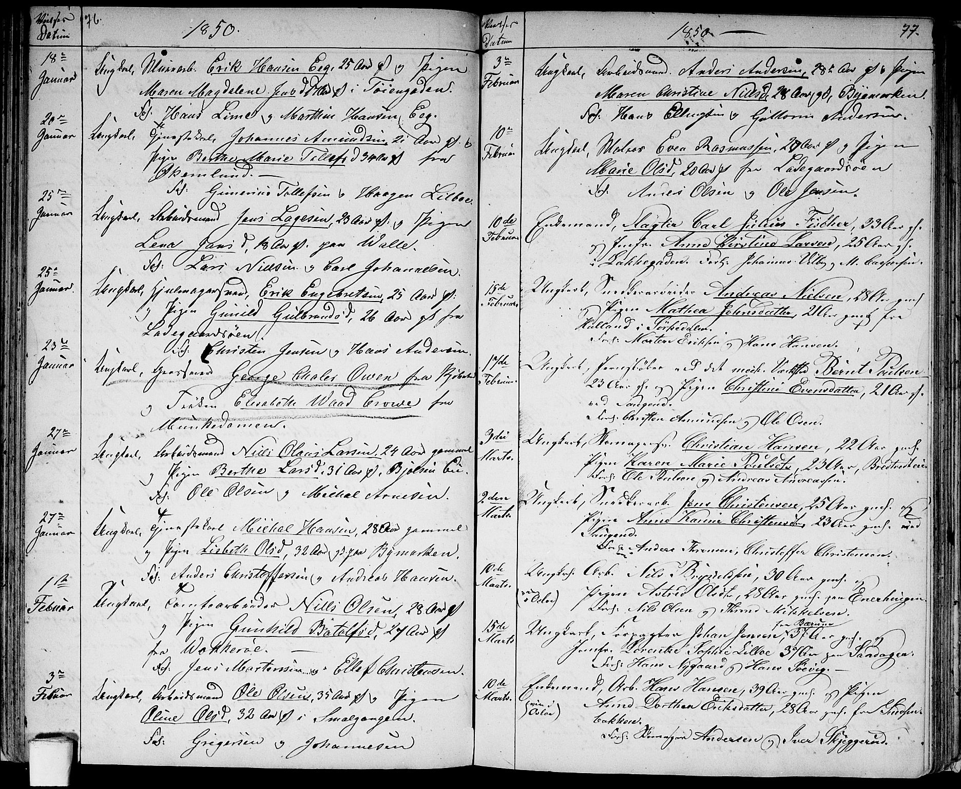 Aker prestekontor kirkebøker, SAO/A-10861/G/L0011: Parish register (copy) no. 11, 1846-1859, p. 76-77