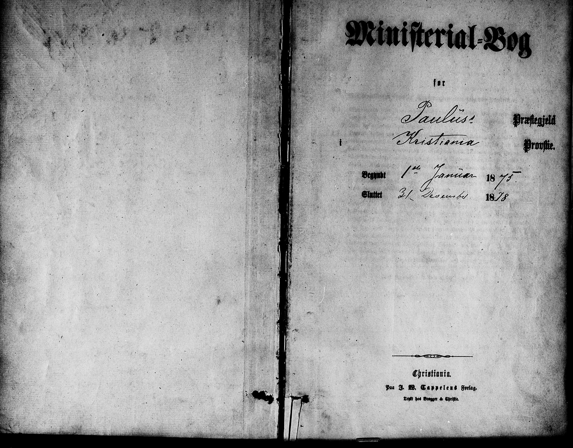 Paulus prestekontor Kirkebøker, AV/SAO-A-10871/F/Fa/L0002: Parish register (official) no. 2, 1875-1878