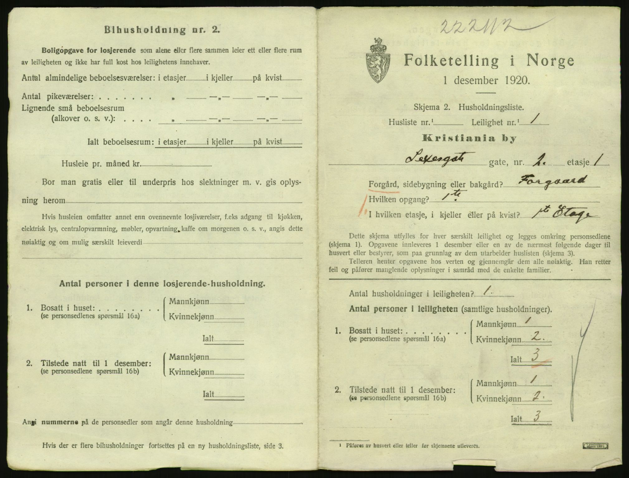 SAO, 1920 census for Kristiania, 1920, p. 94669