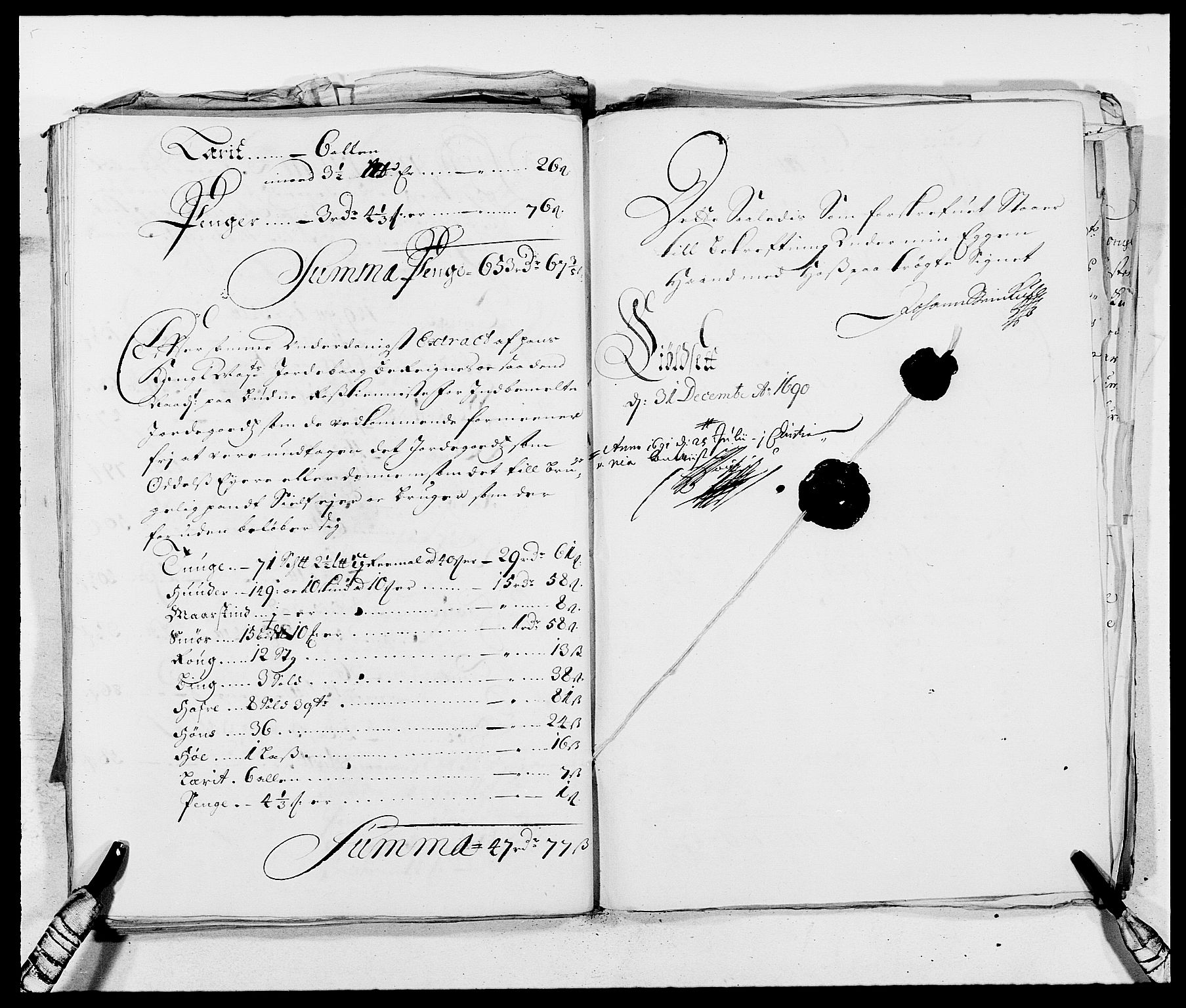 Rentekammeret inntil 1814, Reviderte regnskaper, Fogderegnskap, RA/EA-4092/R13/L0828: Fogderegnskap Solør, Odal og Østerdal, 1690, p. 362