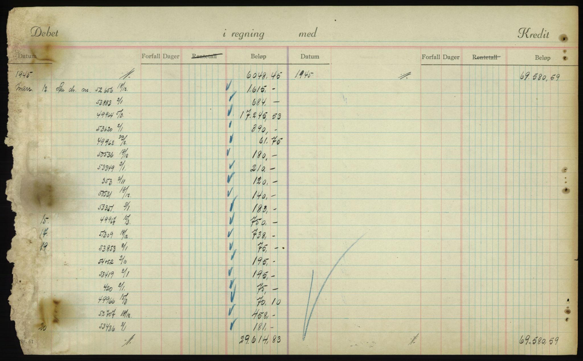 Forsvarsdepartementet, 10. kontor / Oppgjørskontoret, AV/RA-RAFA-1225/D/Db/L0180: Lista oppgjørskontor, 1942-1952, p. 1908