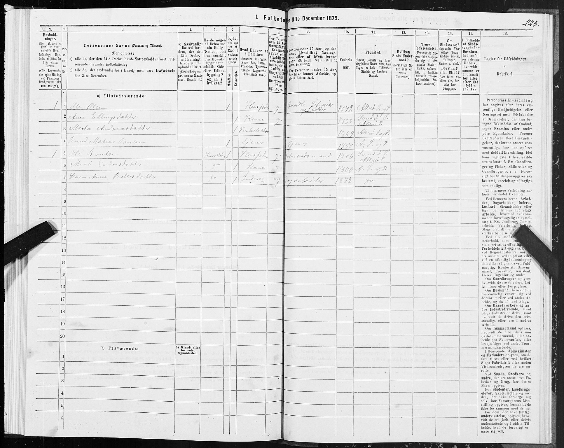 SAT, 1875 census for 1545P Aukra, 1875, p. 2223