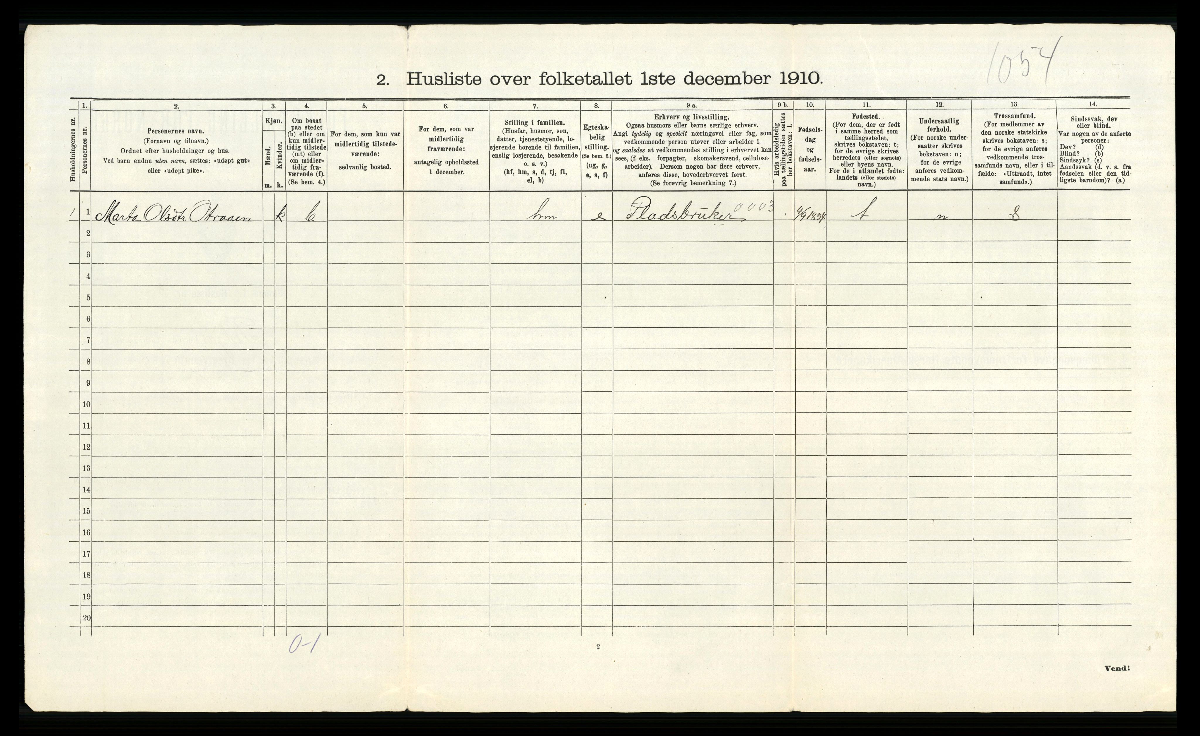 RA, 1910 census for Fitjar, 1910, p. 56