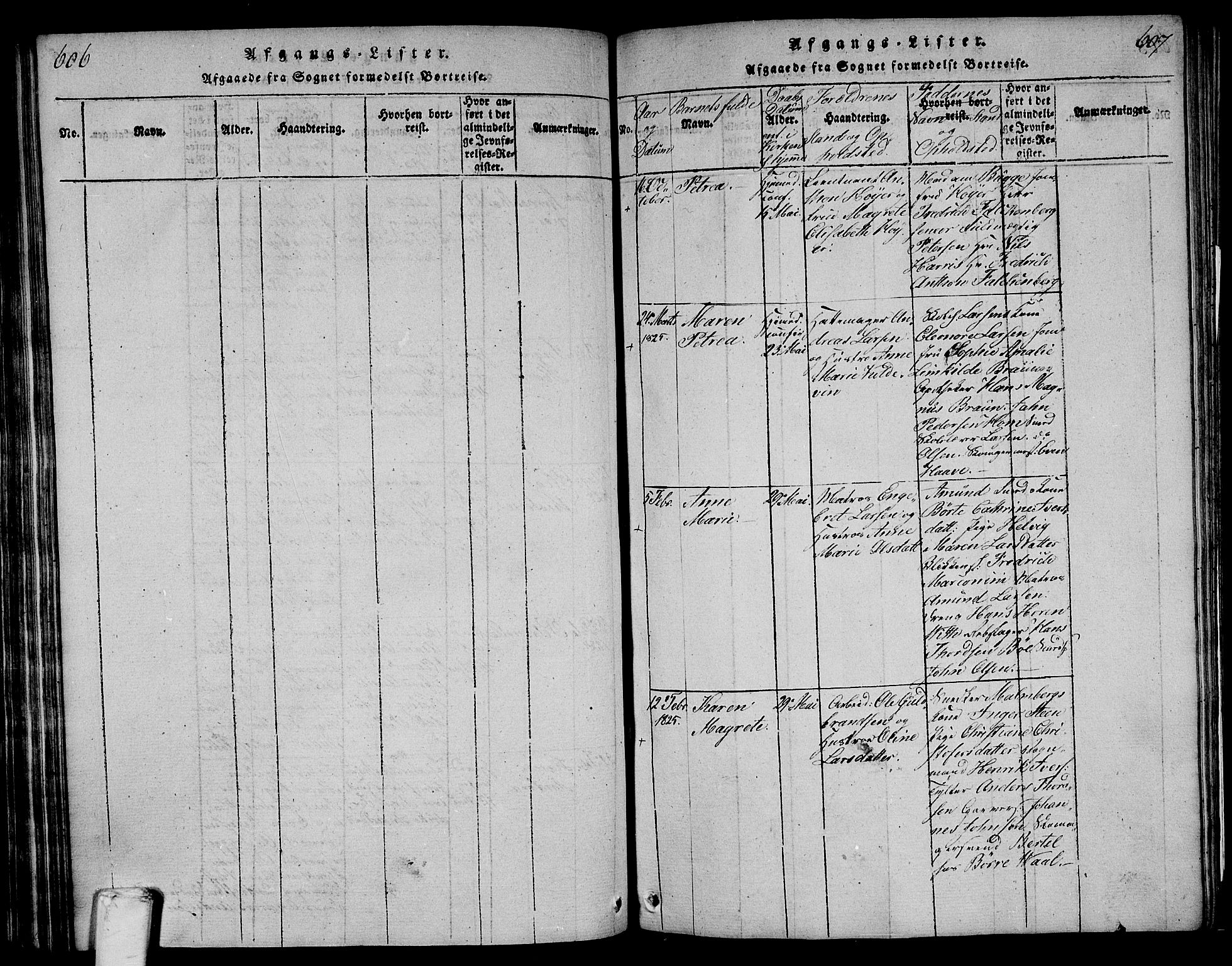 Larvik kirkebøker, AV/SAKO-A-352/F/Fa/L0001: Parish register (official) no. I 1, 1814-1825, p. 606-607