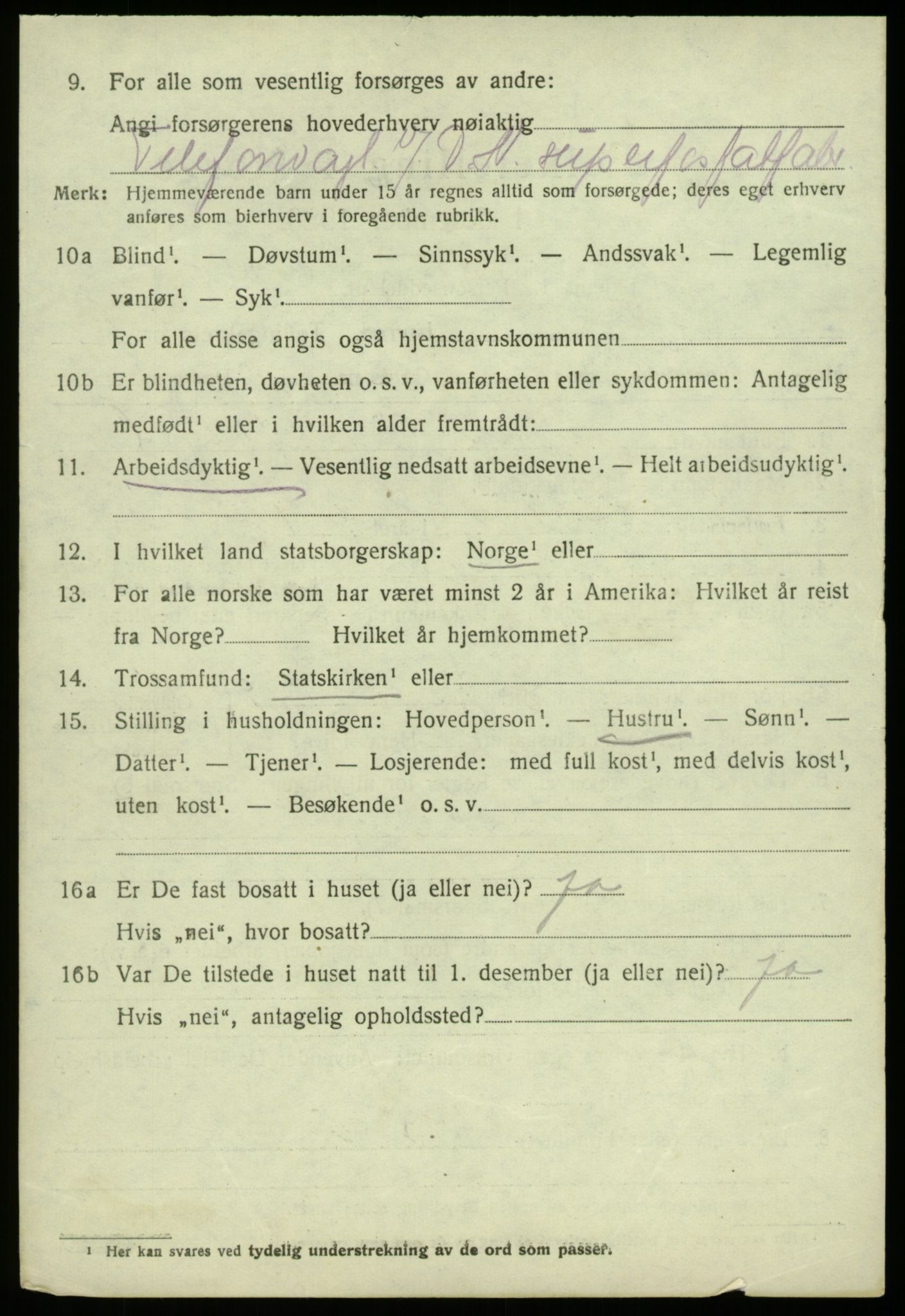 SAB, 1920 census for Fjell, 1920, p. 9025