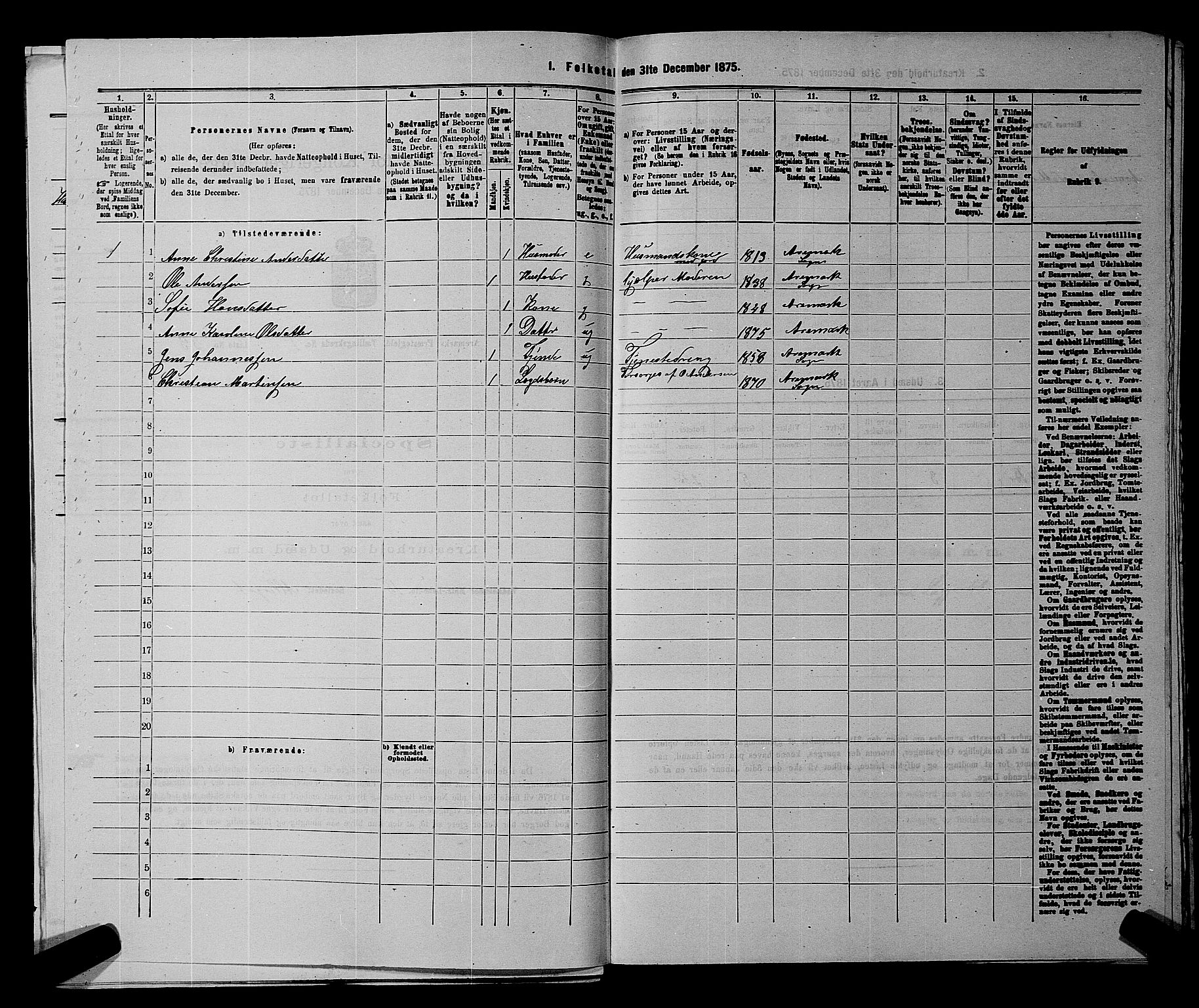 RA, 1875 census for 0118P Aremark, 1875, p. 176