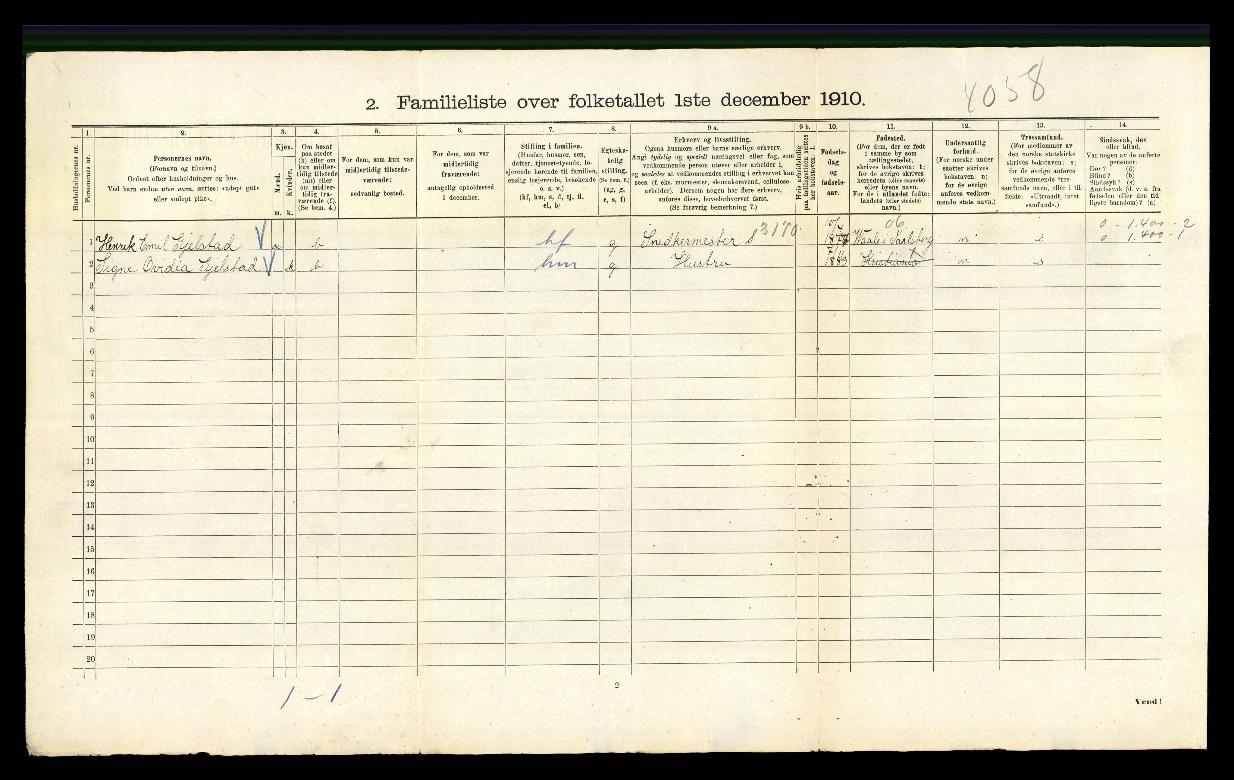RA, 1910 census for Kristiania, 1910, p. 5438