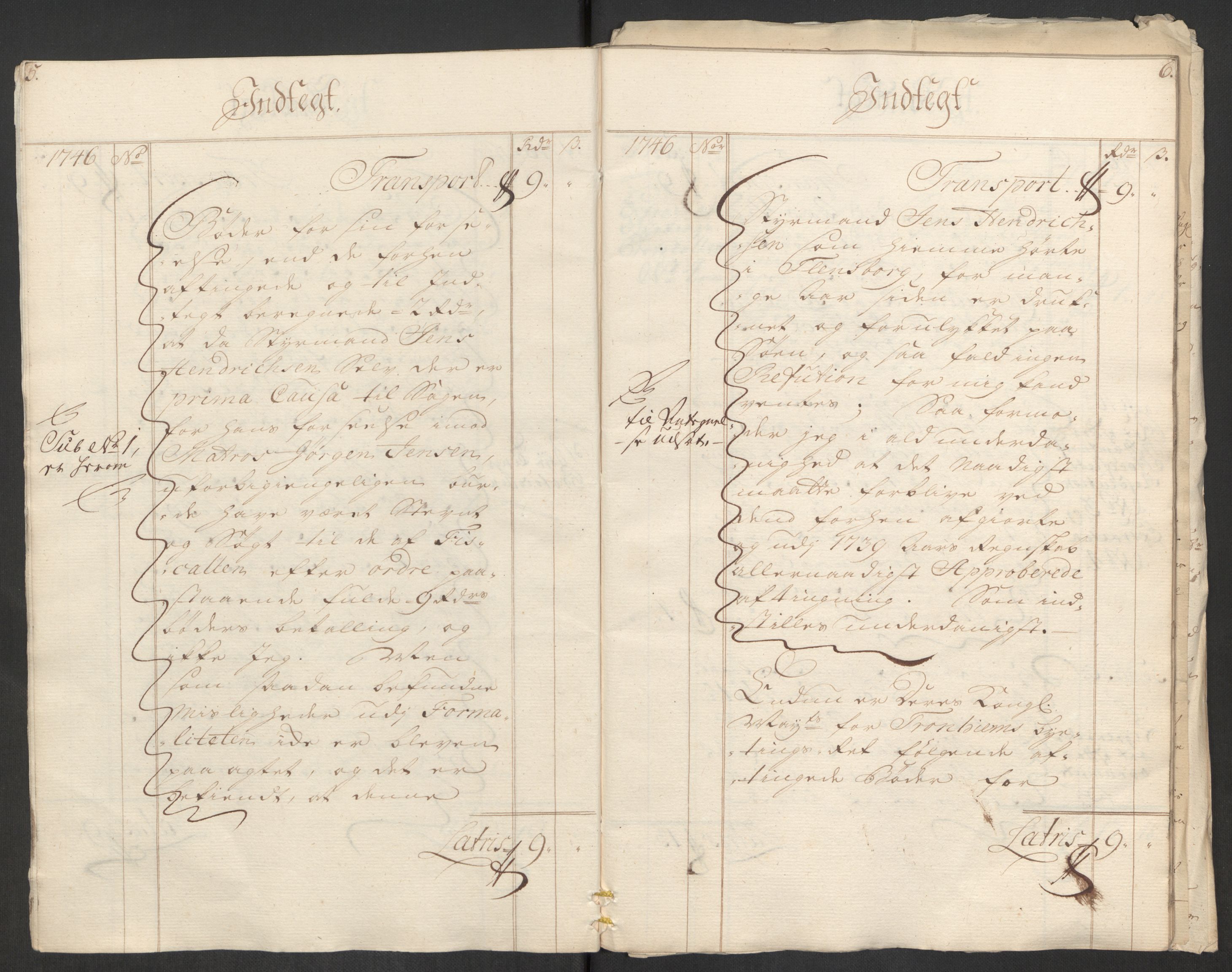 Rentekammeret inntil 1814, Reviderte regnskaper, Byregnskaper, AV/RA-EA-4066/R/Rs/L0541: [S22] Sikt og sakefall, 1743-1746, p. 312