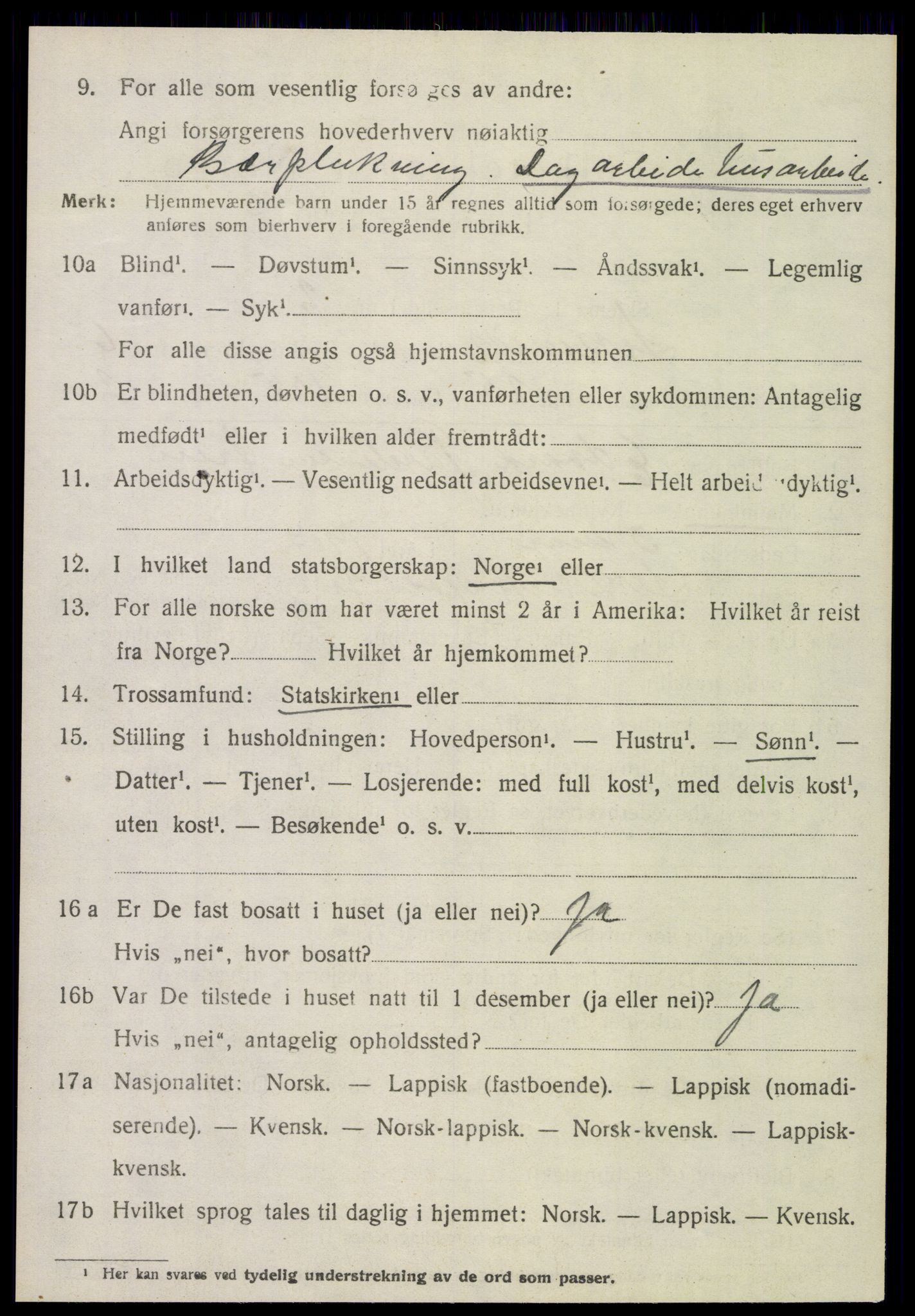 SAT, 1920 census for Leksvik, 1920, p. 5741