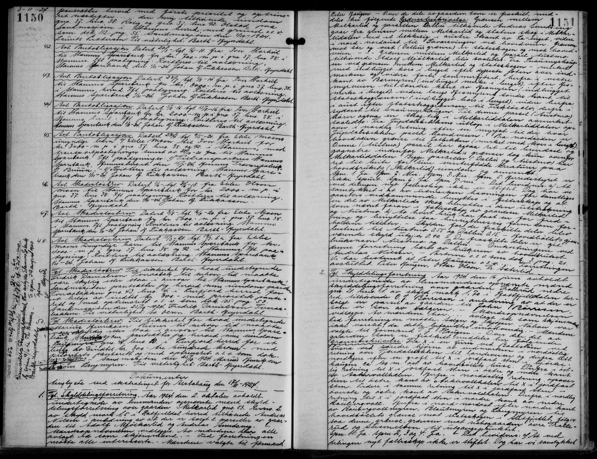 Søndre Helgeland sorenskriveri, AV/SAT-A-4575/1/2/2C/L0022: Mortgage book no. 33, 1921-1925, p. 1150-1151, Deed date: 17.11.1924