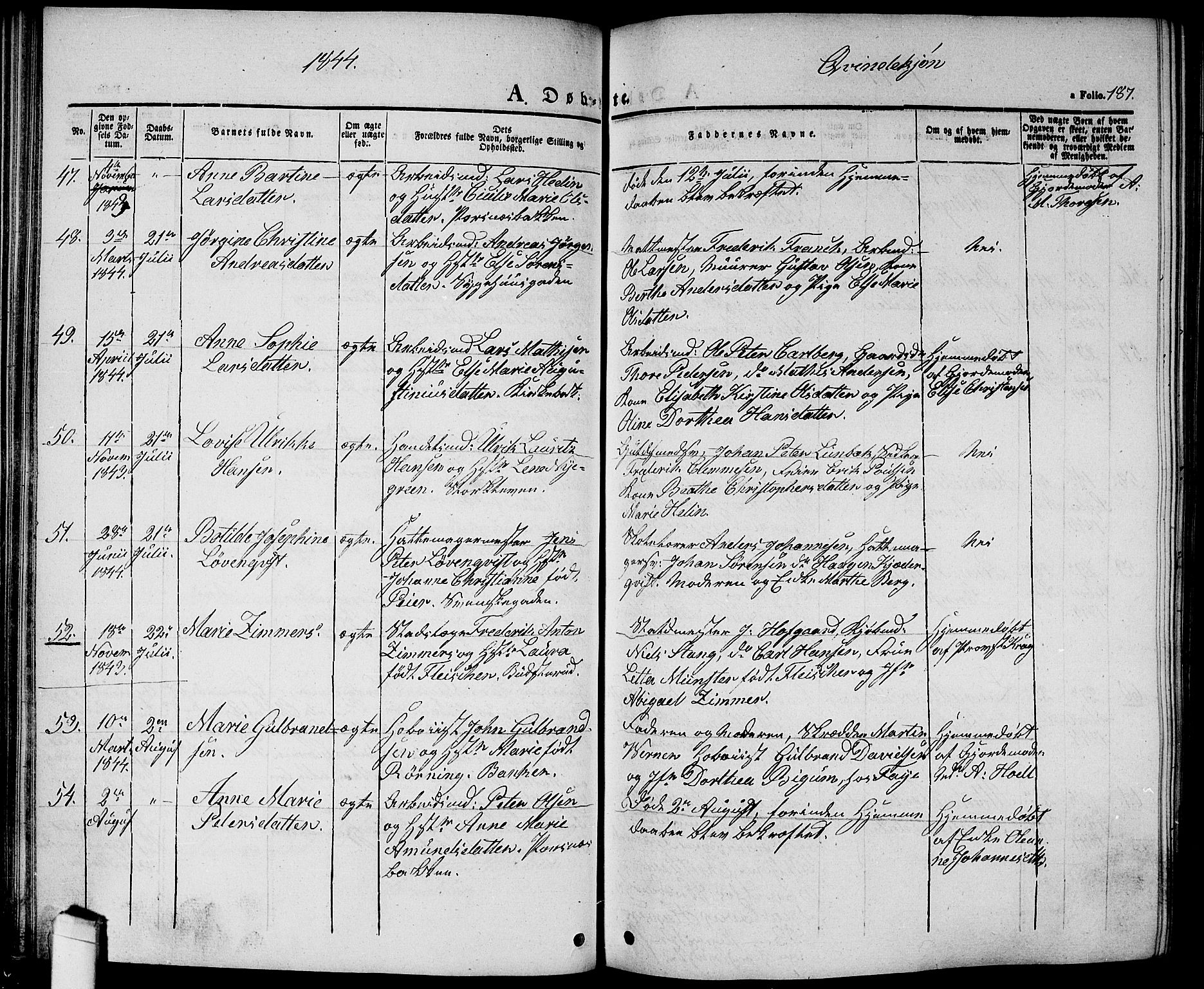 Halden prestekontor Kirkebøker, SAO/A-10909/G/Ga/L0003: Parish register (copy) no. 3, 1834-1844, p. 187