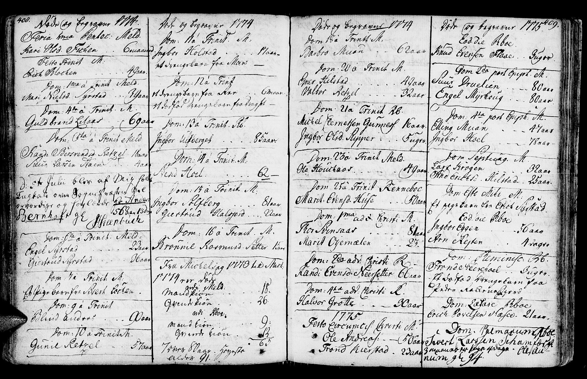 Ministerialprotokoller, klokkerbøker og fødselsregistre - Sør-Trøndelag, SAT/A-1456/672/L0851: Parish register (official) no. 672A04, 1751-1775, p. 408-409