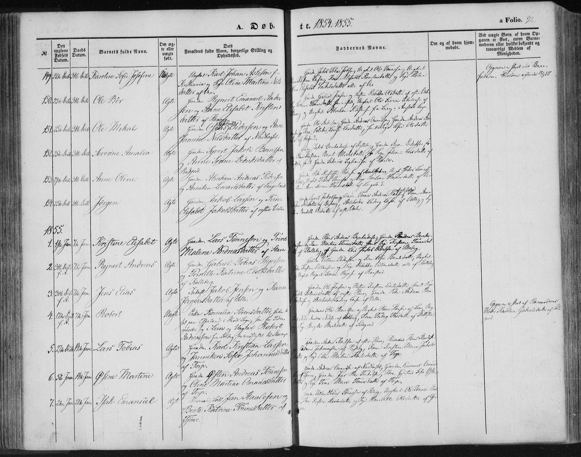 Lista sokneprestkontor, SAK/1111-0027/F/Fa/L0010: Parish register (official) no. A 10, 1846-1861, p. 92