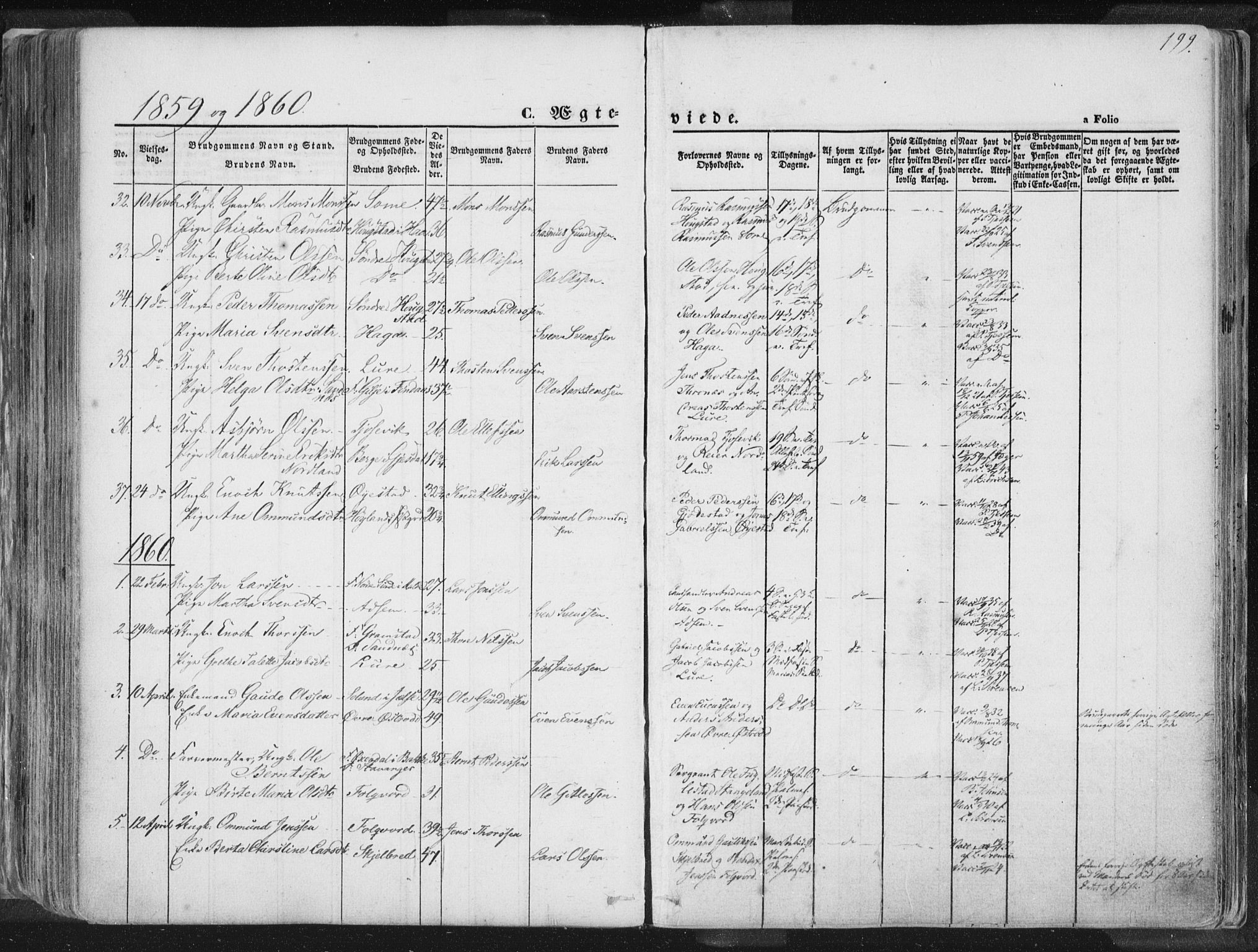 Høyland sokneprestkontor, AV/SAST-A-101799/001/30BA/L0010: Parish register (official) no. A 9.1, 1857-1877, p. 199