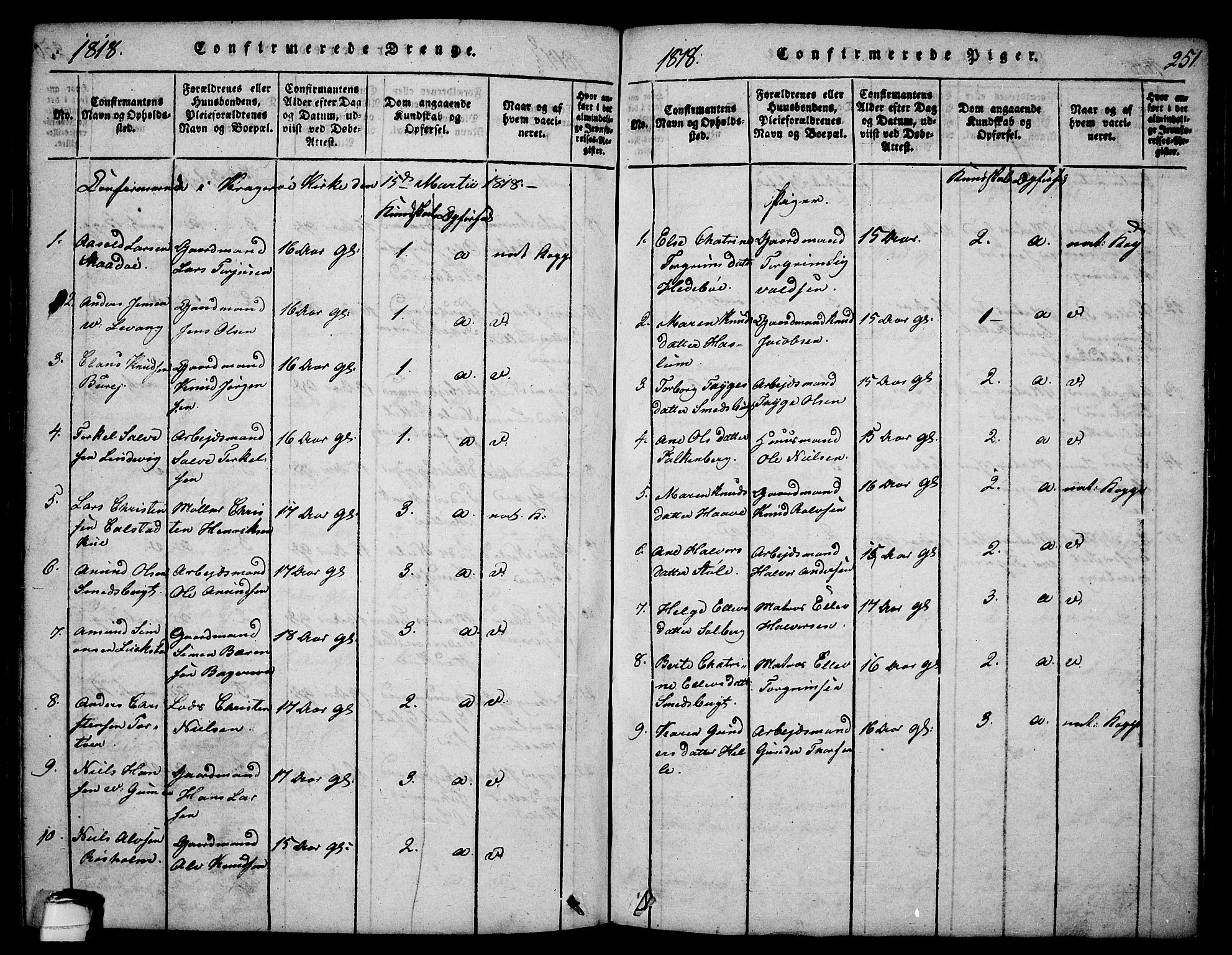 Sannidal kirkebøker, SAKO/A-296/F/Fa/L0004: Parish register (official) no. 4, 1814-1829, p. 251