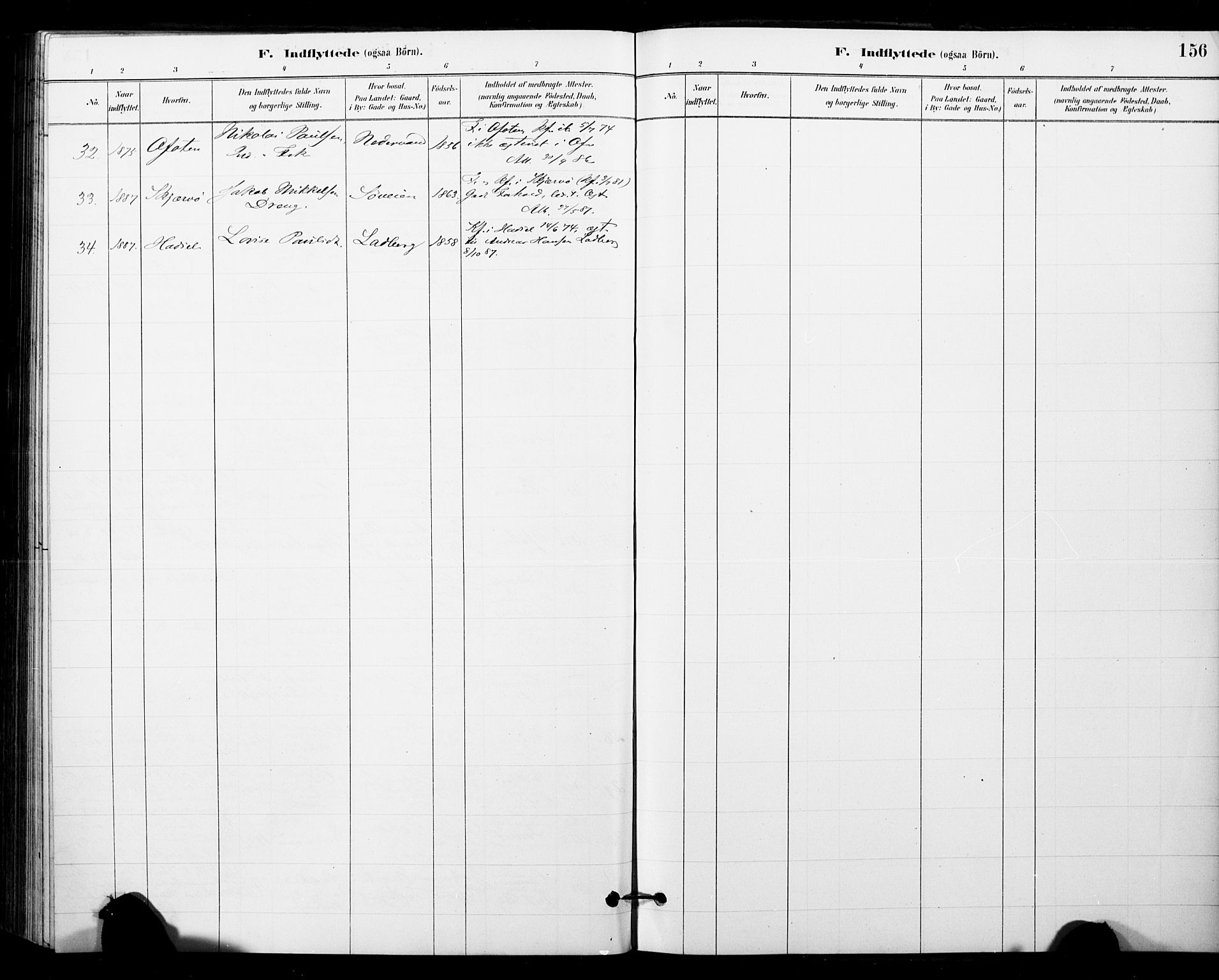 Ibestad sokneprestembete, AV/SATØ-S-0077/H/Ha/Haa/L0014kirke: Parish register (official) no. 14, 1880-1887, p. 156