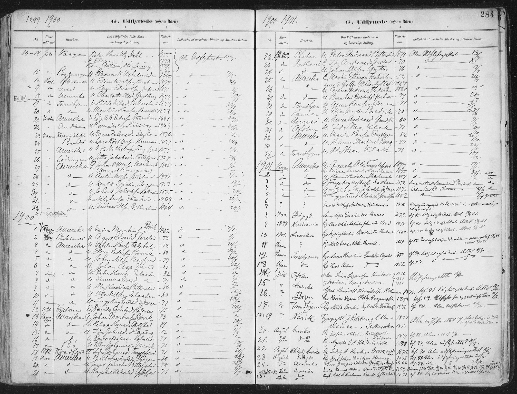 Ministerialprotokoller, klokkerbøker og fødselsregistre - Nordland, AV/SAT-A-1459/888/L1246: Parish register (official) no. 888A12, 1891-1903, p. 284