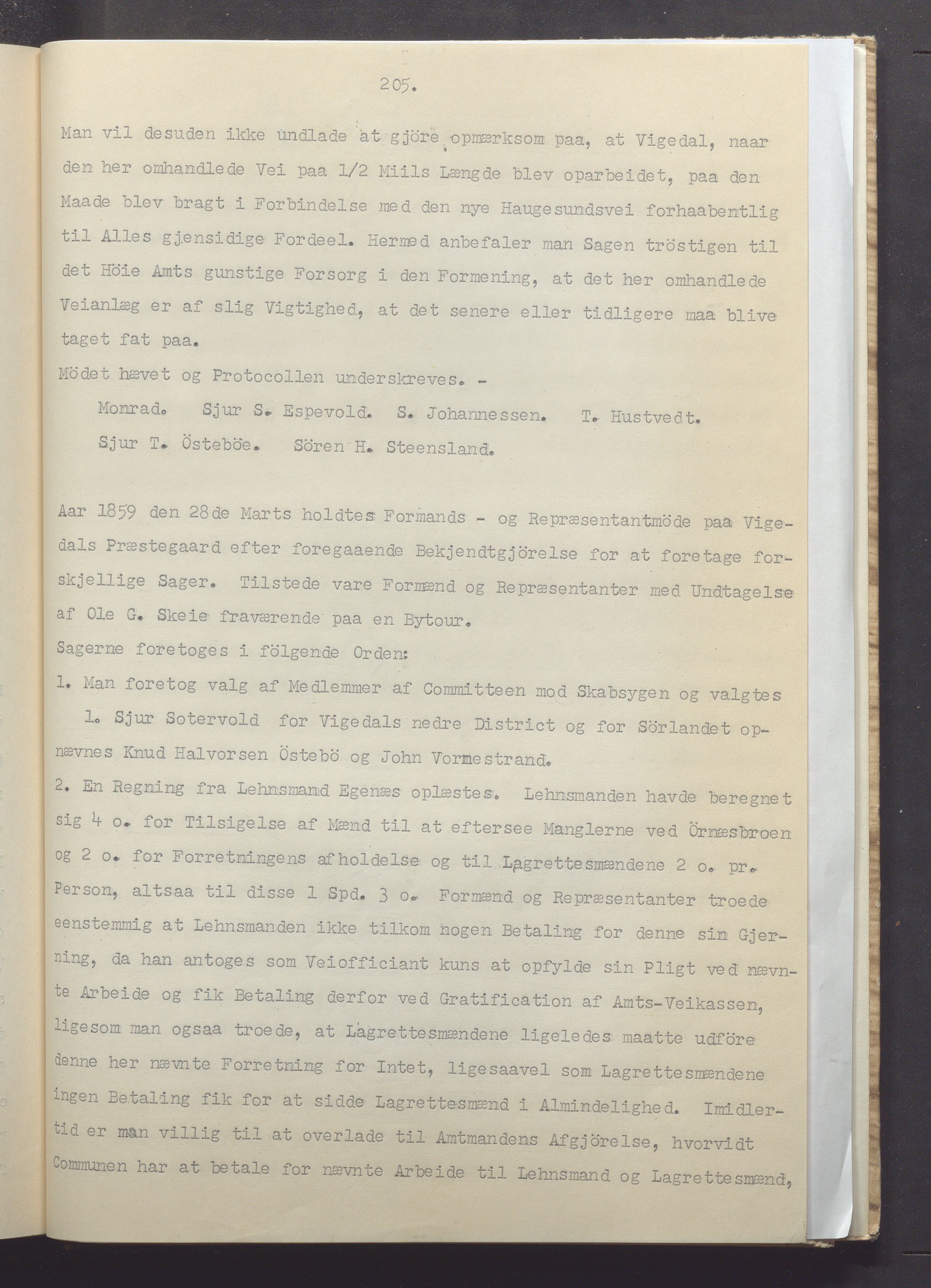 Vikedal kommune - Formannskapet, IKAR/K-100598/A/Ac/L0001: Avskrift av møtebok, 1837-1874, p. 205