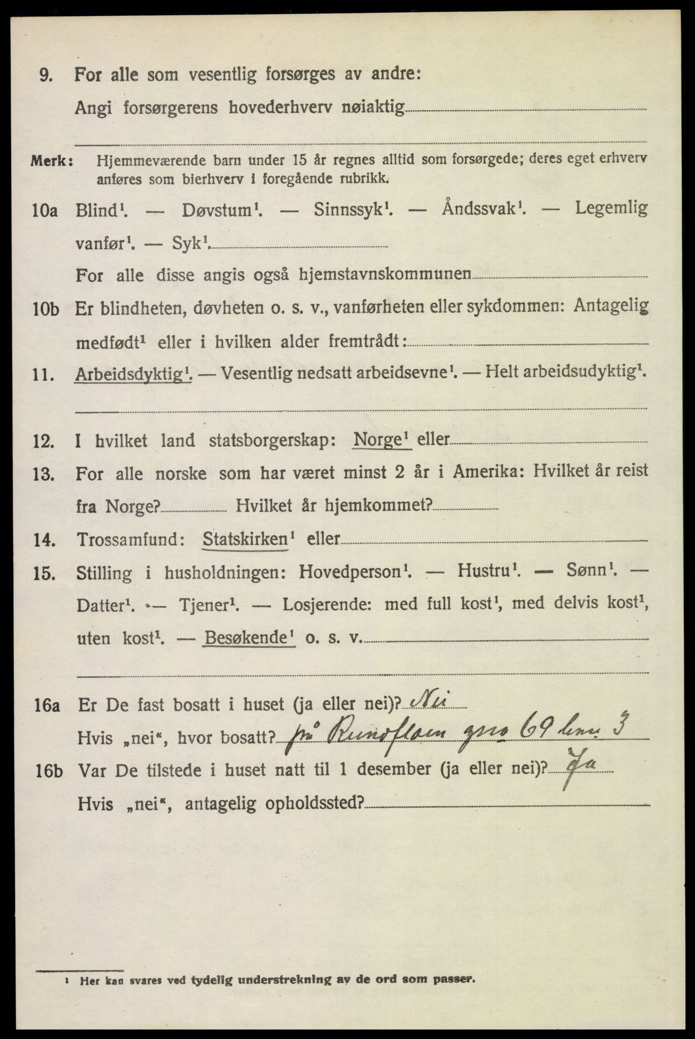 SAH, 1920 census for Trysil, 1920, p. 3564