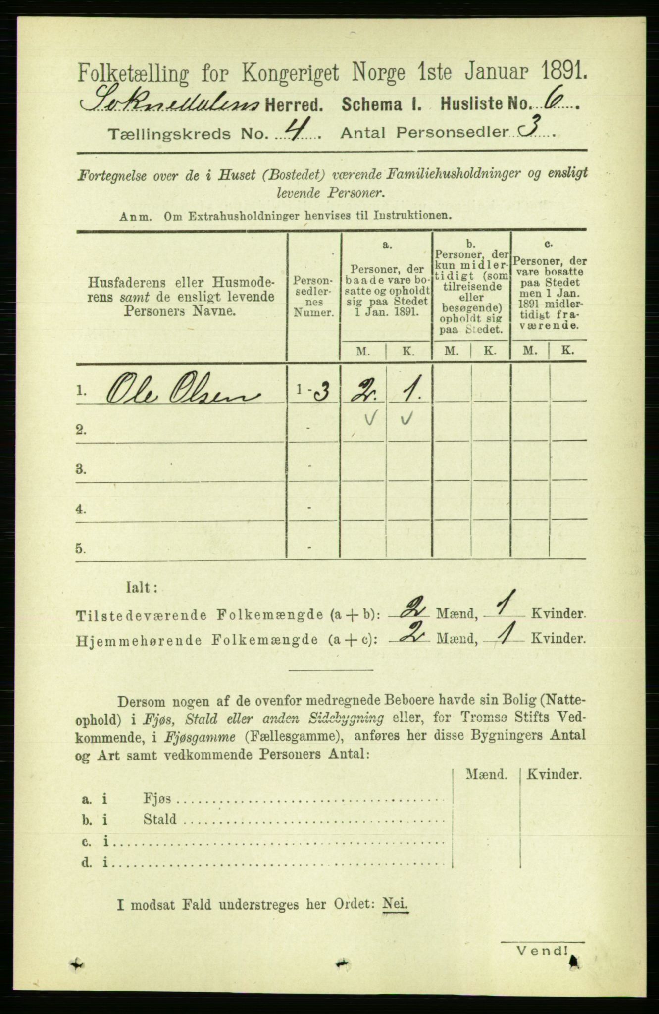 RA, 1891 census for 1649 Soknedal, 1891, p. 1531