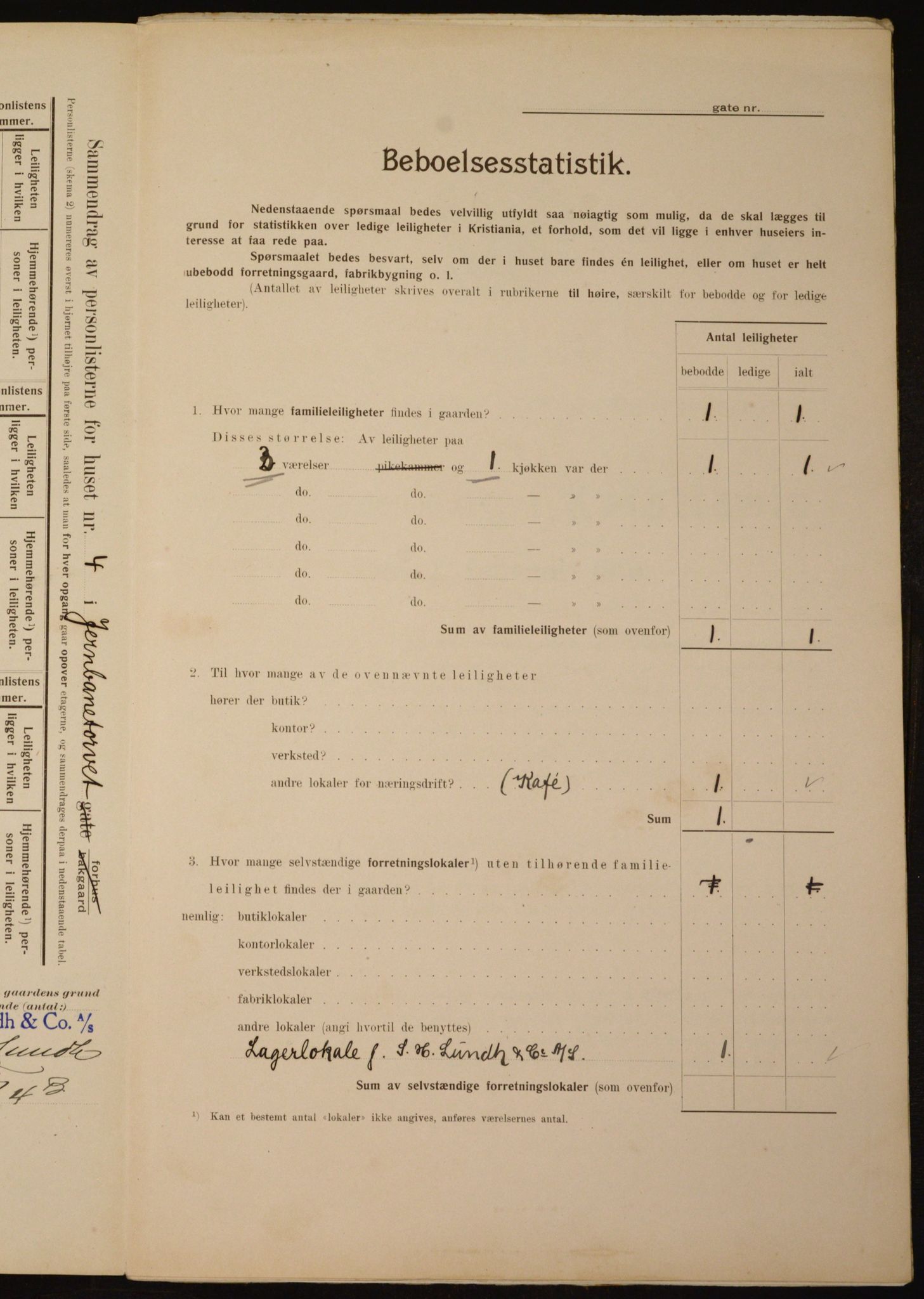 OBA, Municipal Census 1910 for Kristiania, 1910, p. 45610