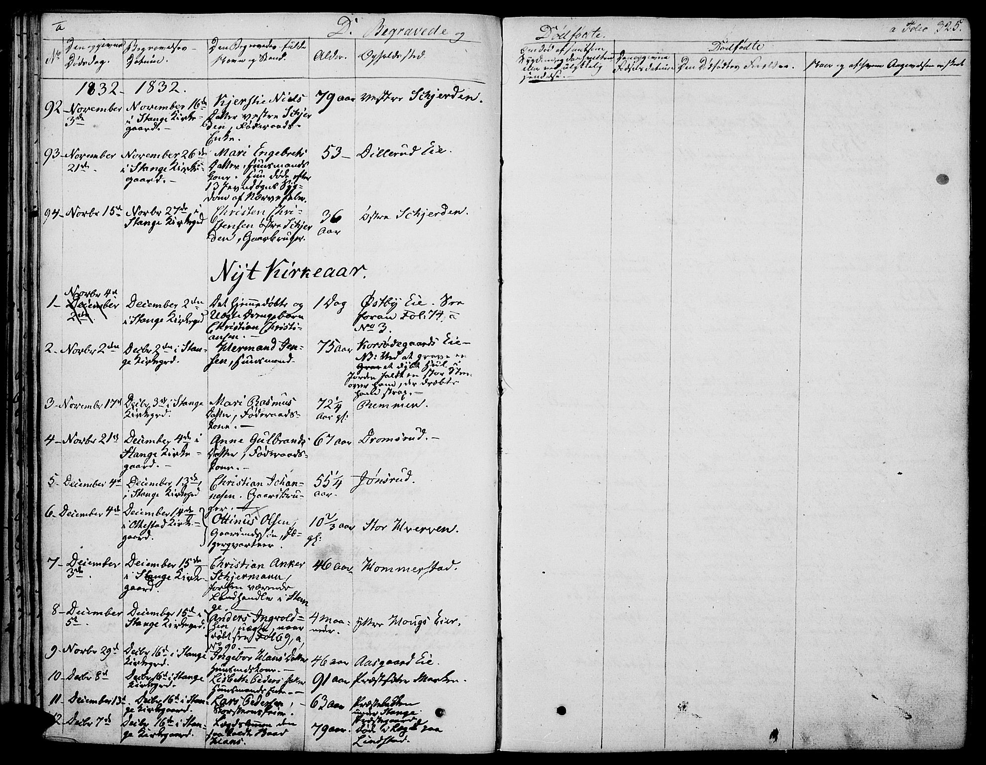 Stange prestekontor, SAH/PREST-002/K/L0009: Parish register (official) no. 9, 1826-1835, p. 325