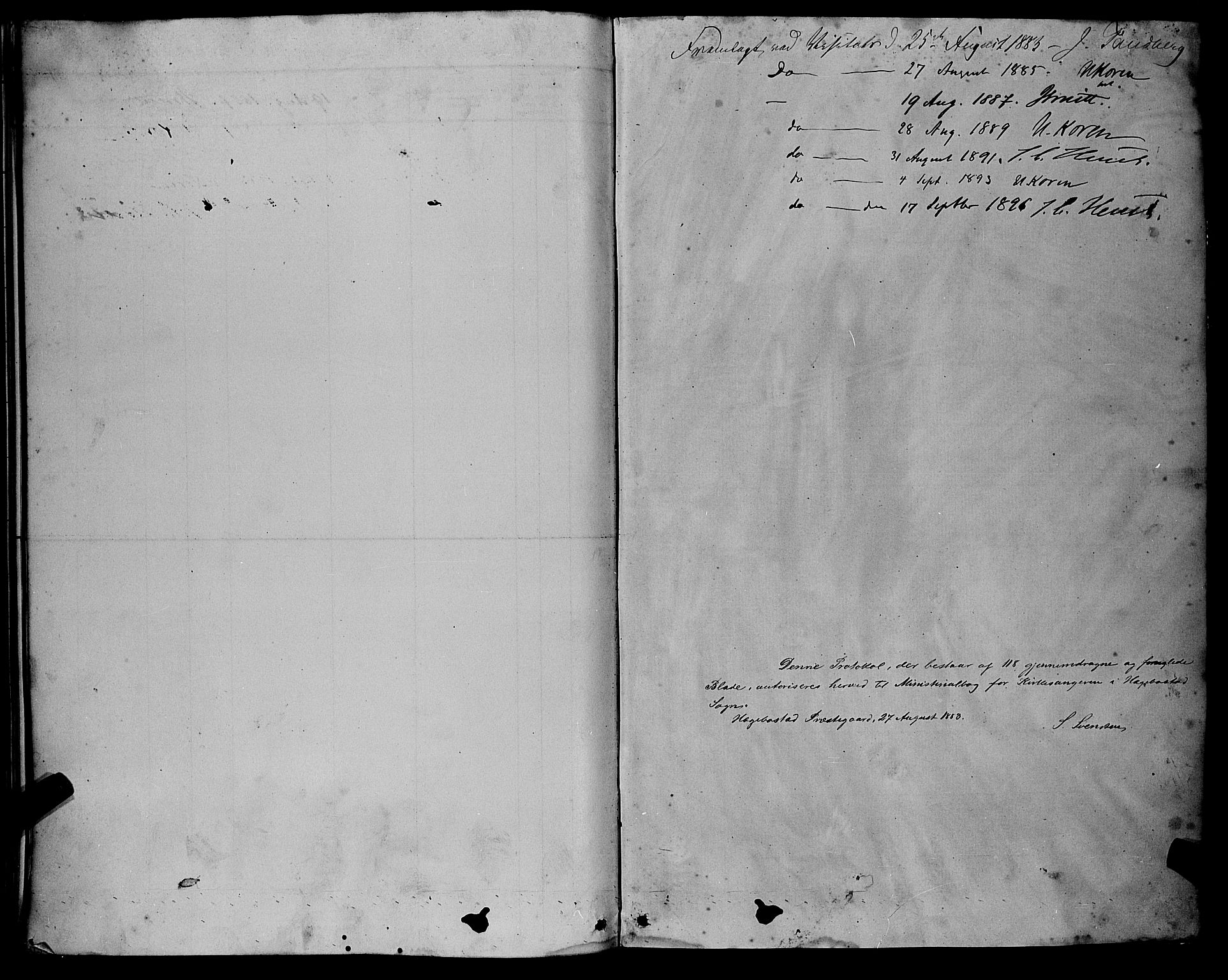 Hægebostad sokneprestkontor, SAK/1111-0024/F/Fb/Fba/L0003: Parish register (copy) no. B 3, 1883-1896