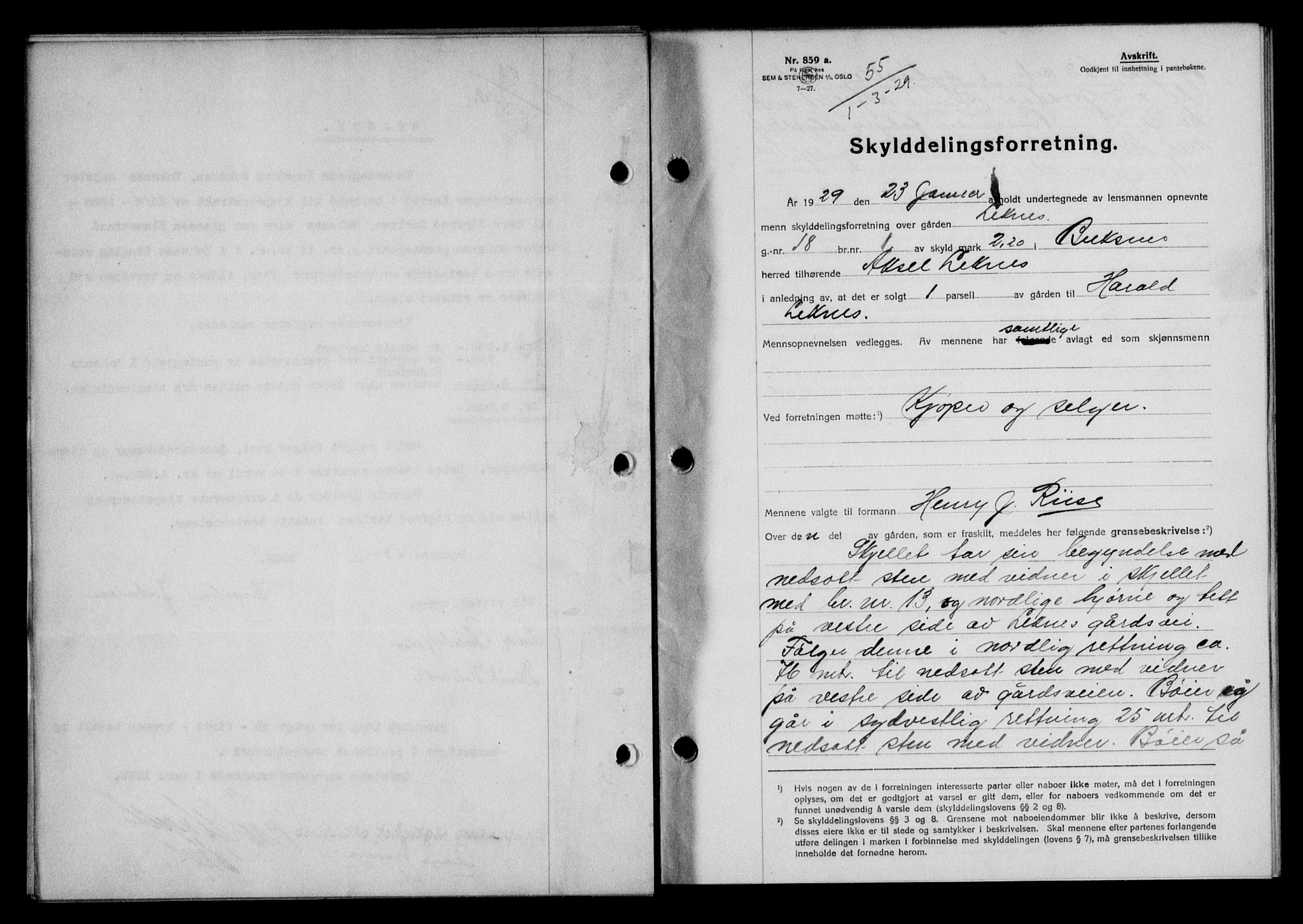 Lofoten sorenskriveri, SAT/A-0017/1/2/2C/L0019b: Mortgage book no. 19b, 1929-1929, Deed date: 01.03.1929