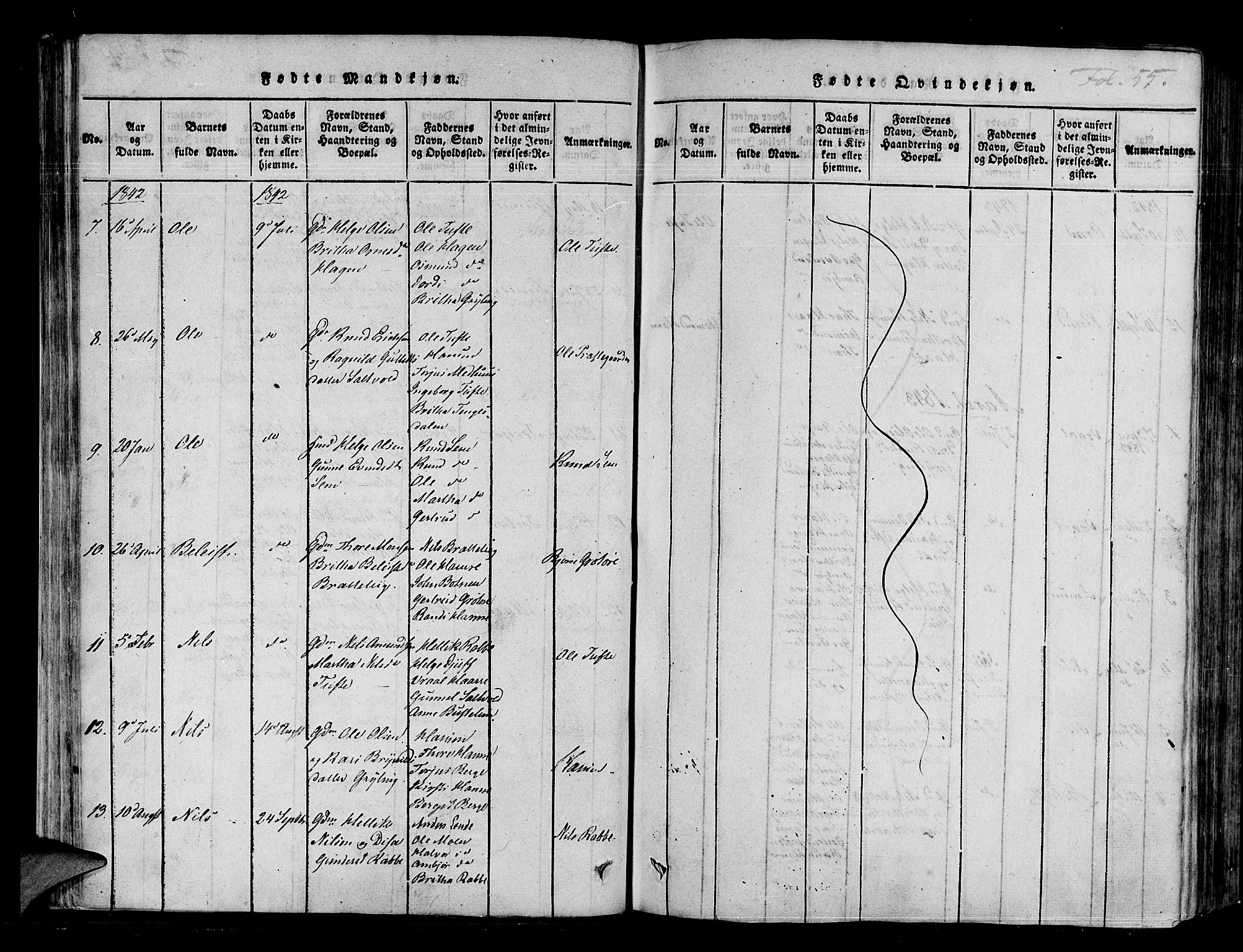 Røldal sokneprestembete, AV/SAB-A-100247: Parish register (official) no. A 2, 1817-1856, p. 55