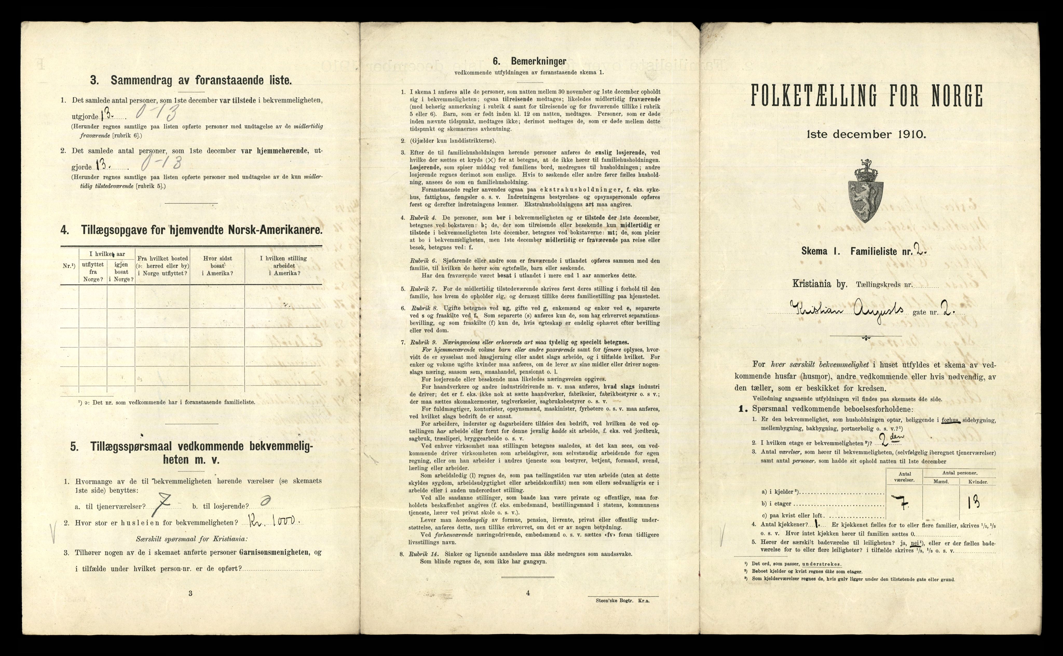 RA, 1910 census for Kristiania, 1910, p. 52355